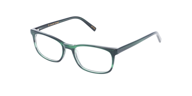 Teddy Hunting Green AcetaatEyeglass Frames van B24, Hoekweergave