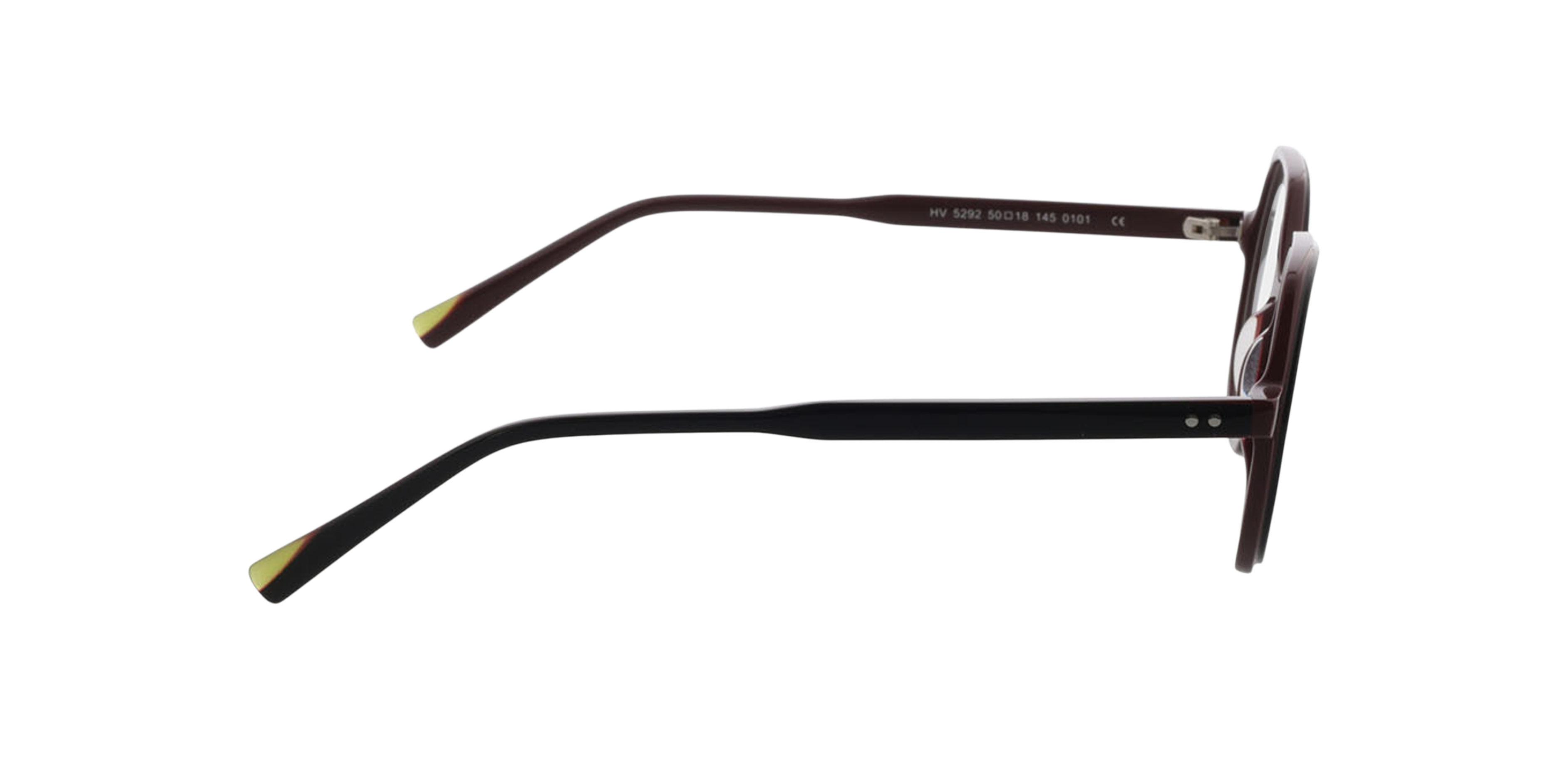 Toledo Tweelaags zwart  &  bordeauxroodbor AcetaatEyeglass Frames van B24, Zijaanzicht