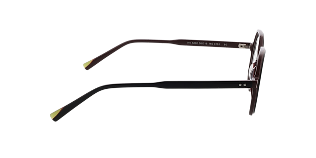 Toledo Tweelaags zwart & bordeauxroodbor AcetaatEyeglass Frames van B24, Zijaanzicht