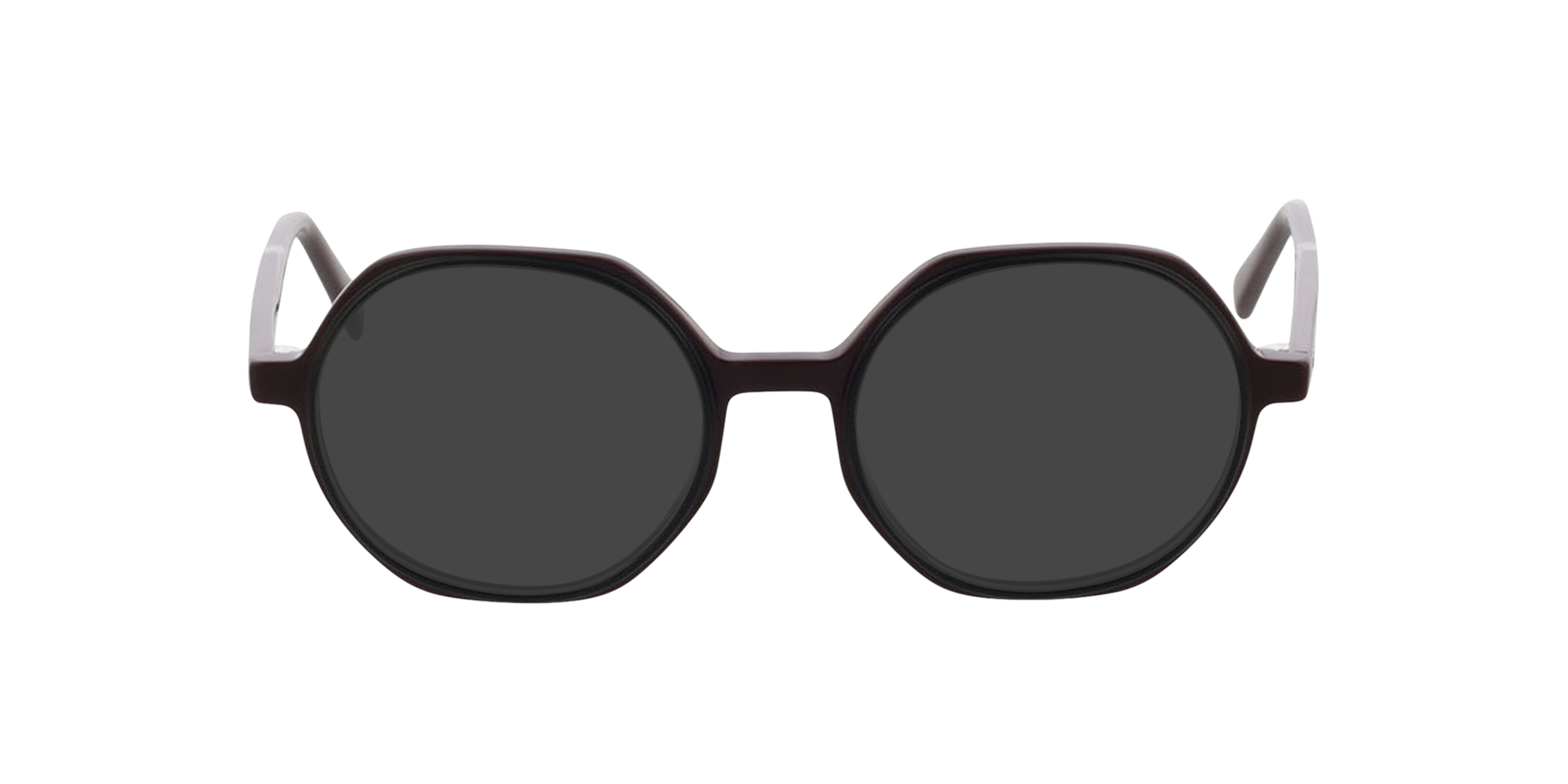 Toledo Tweelaags zwart  &  bordeauxroodbor AcetaatEyeglass Frames van B24, met getinte lenzen