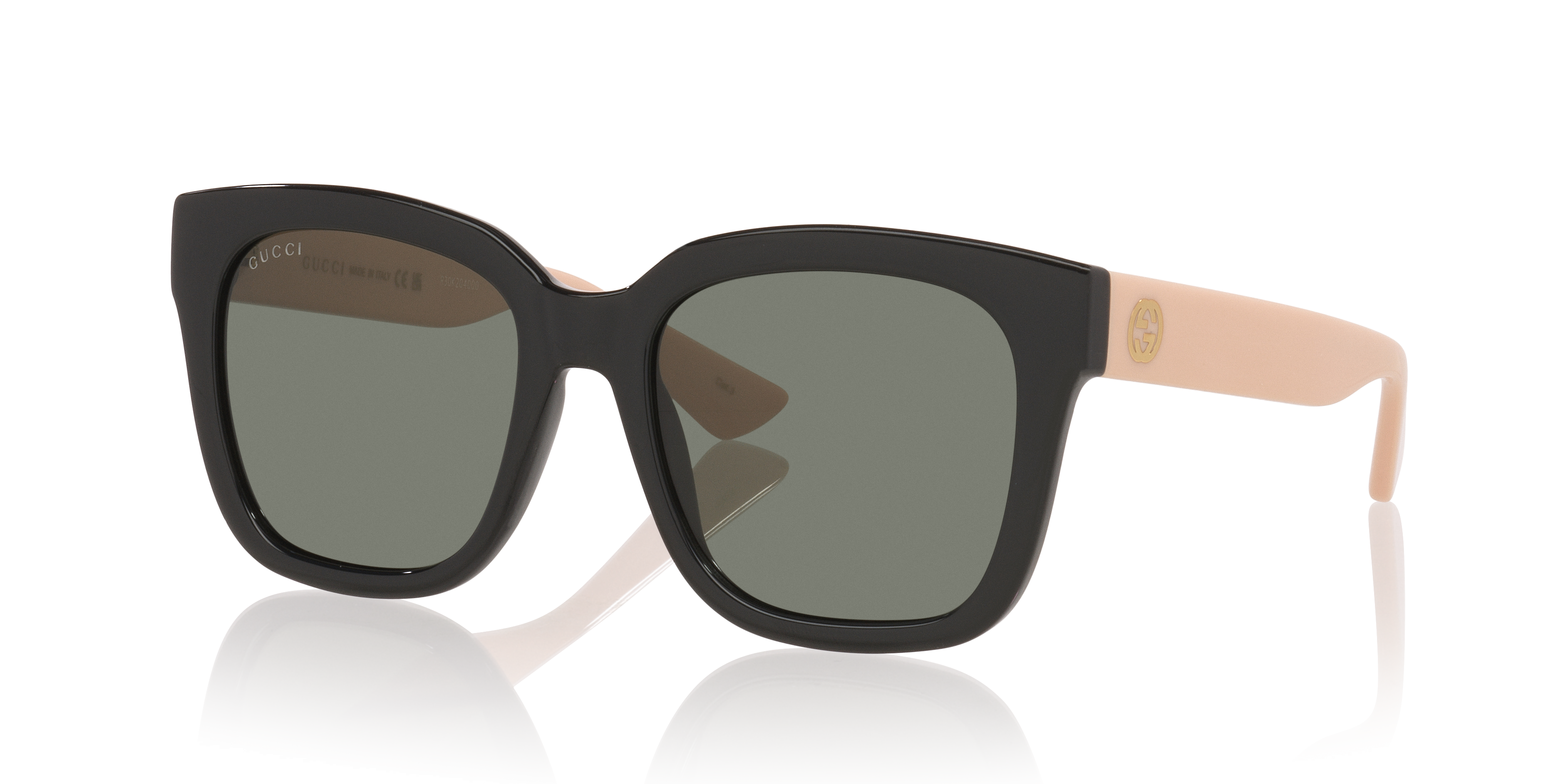 GG1338S Zwart glanzend KunststofSunglass Frames van B24, Hoekweergave