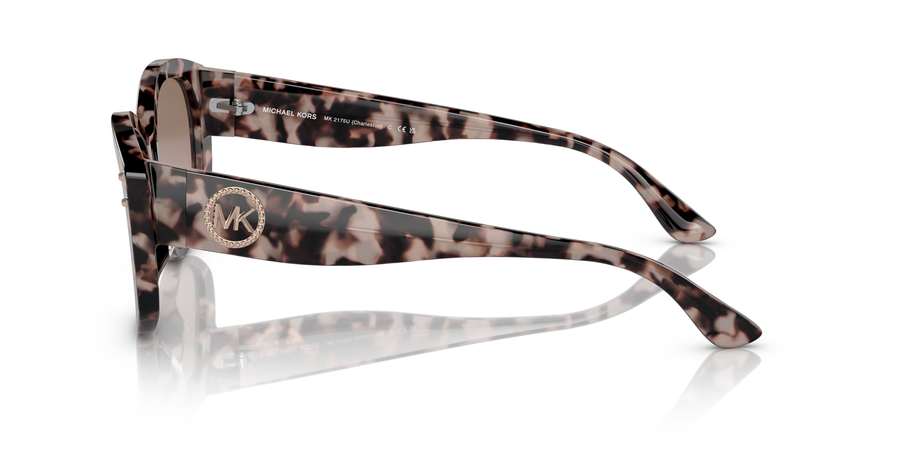 MK2175U Royal Pink Tortoise Bio AcetaatSunglass Frames van B24, Zijaanzicht