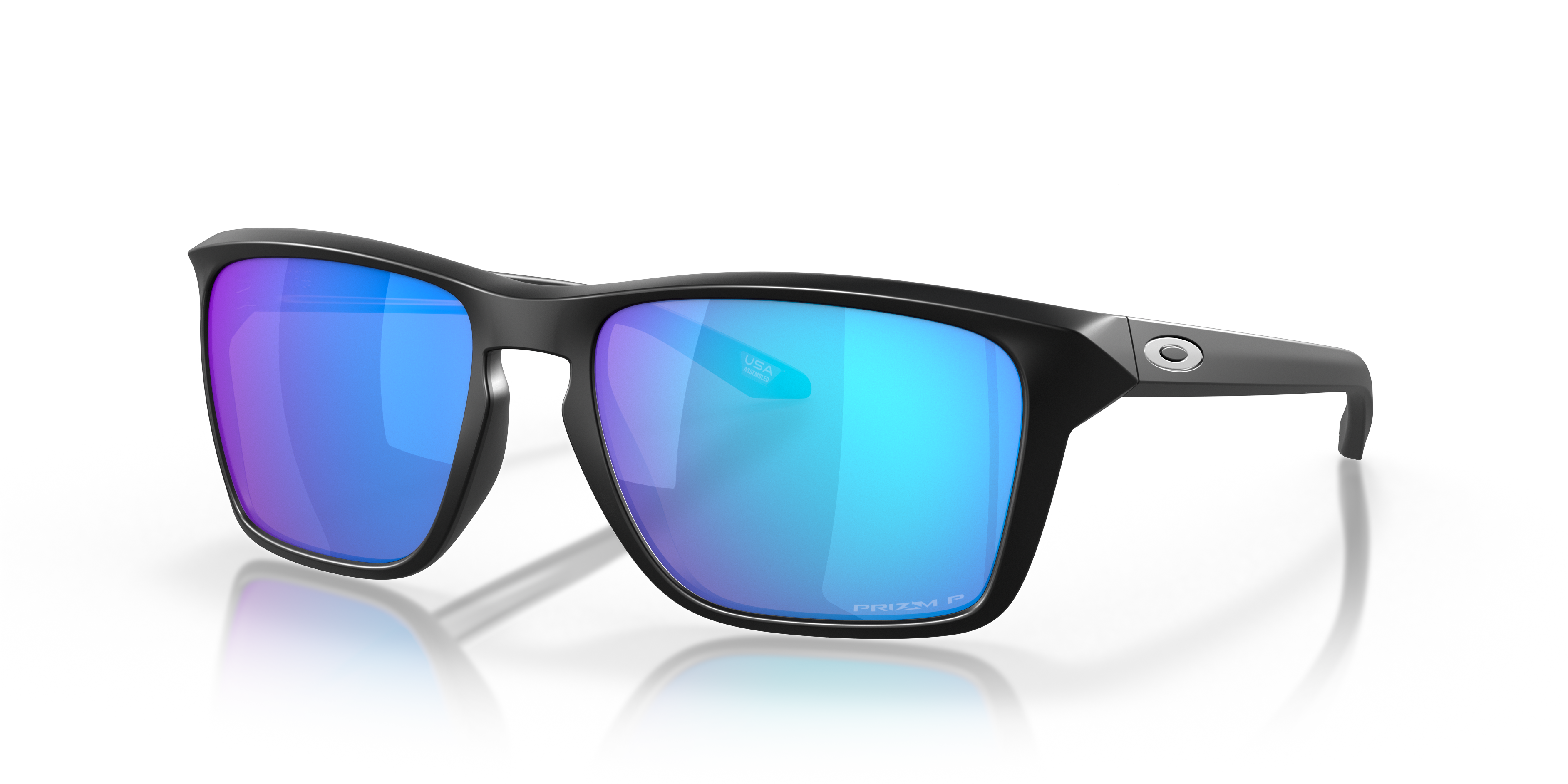 Sylas Matzwart KunststofSunglass Frames van B24, Hoekweergave