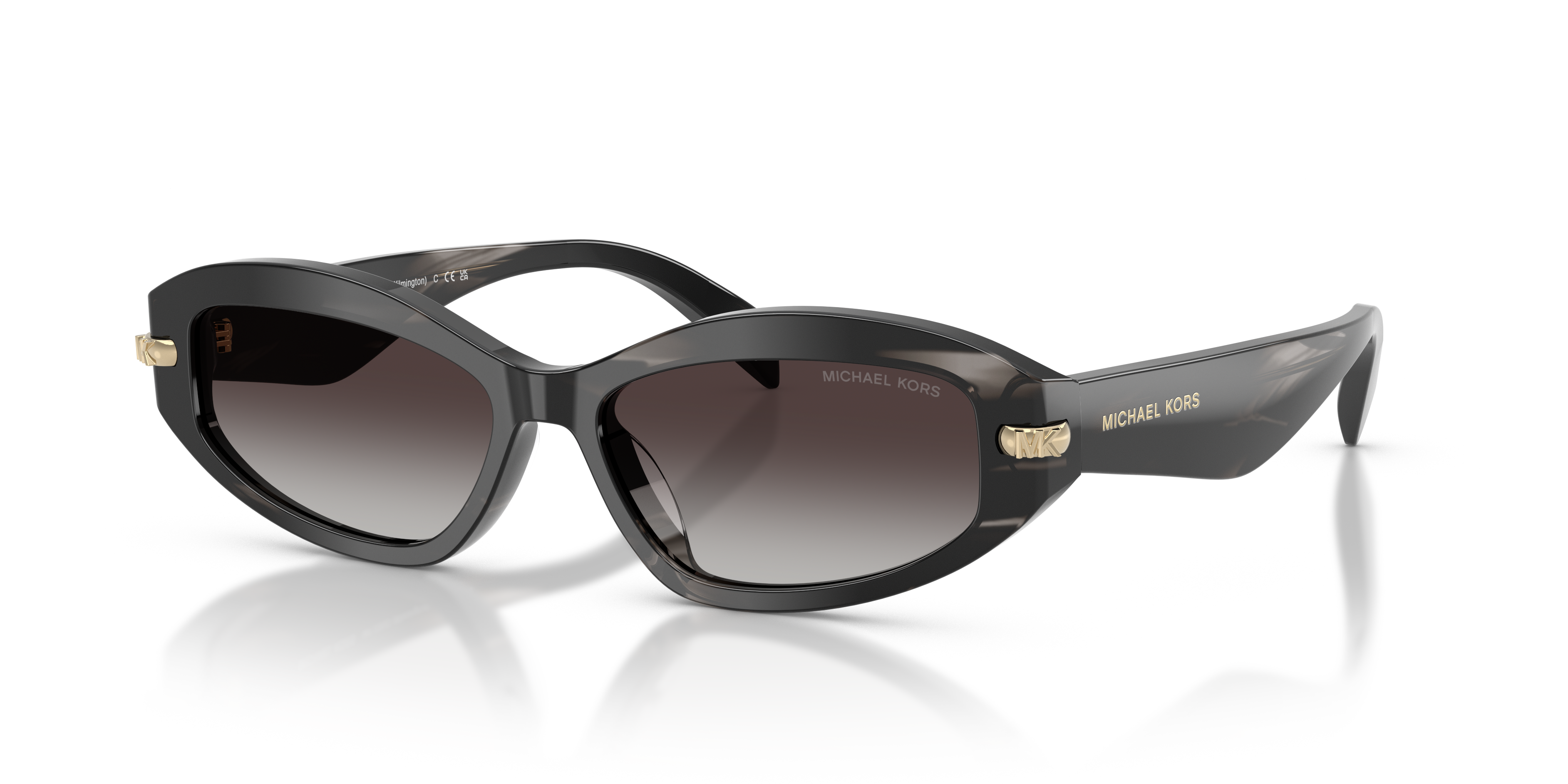 MK2260D Zwart Hoorn AcetaatSunglass Frames van B24, Hoekweergave