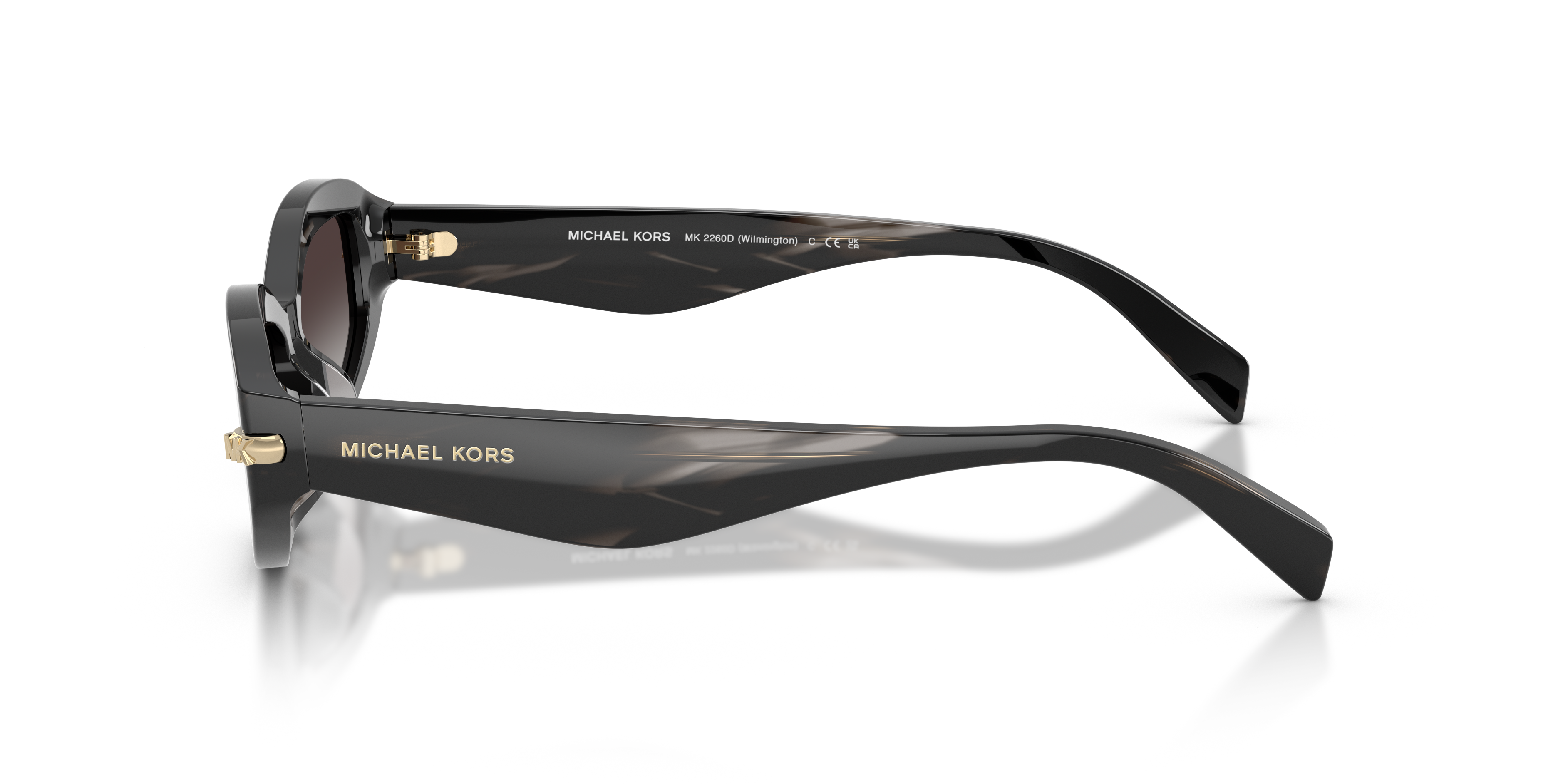 MK2260D Zwart Hoorn AcetaatSunglass Frames van B24, Zijaanzicht