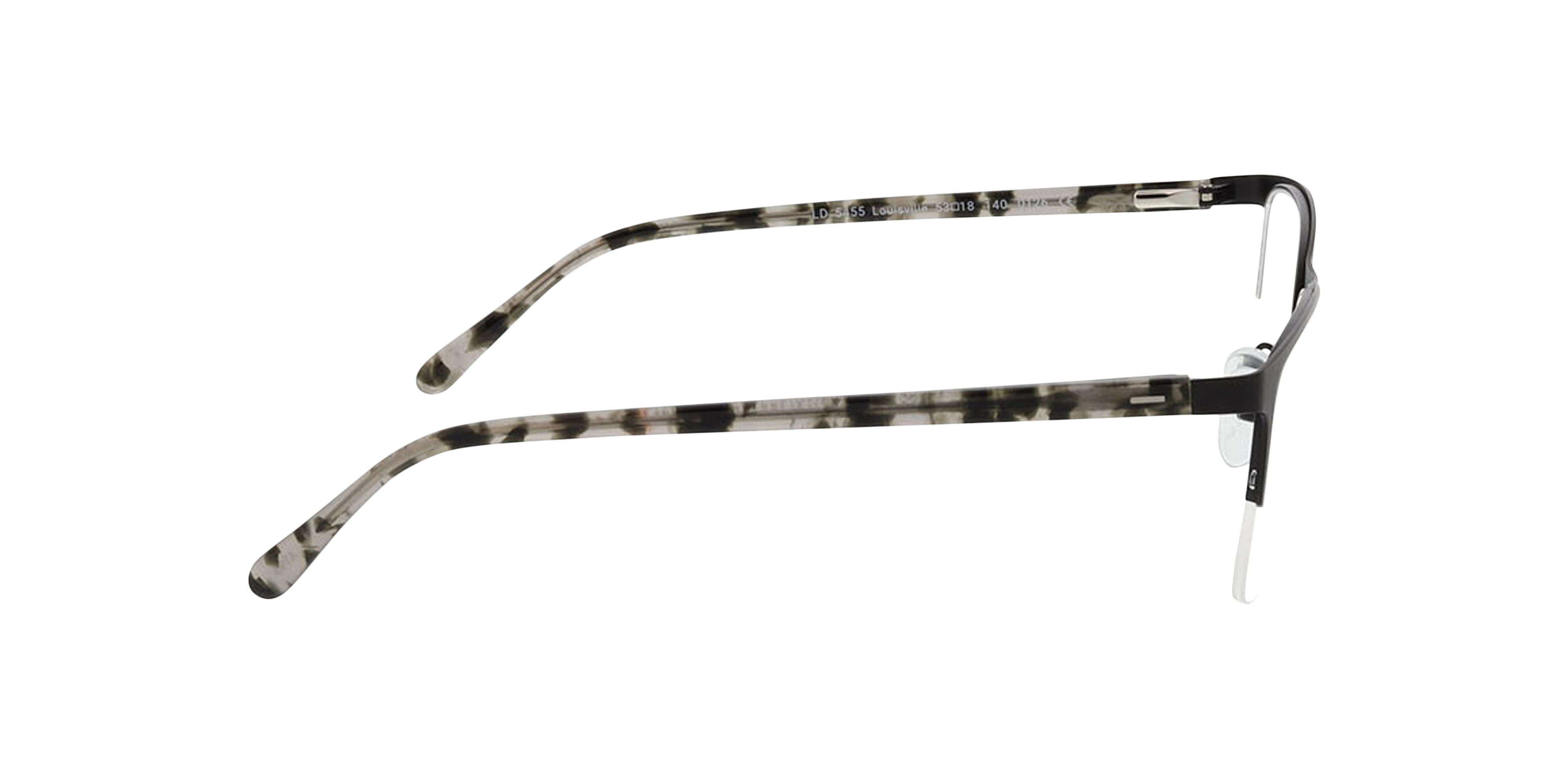 Louisville Matzwart  &  grijs Havana MetaalEyeglass Frames van B24, Zijaanzicht