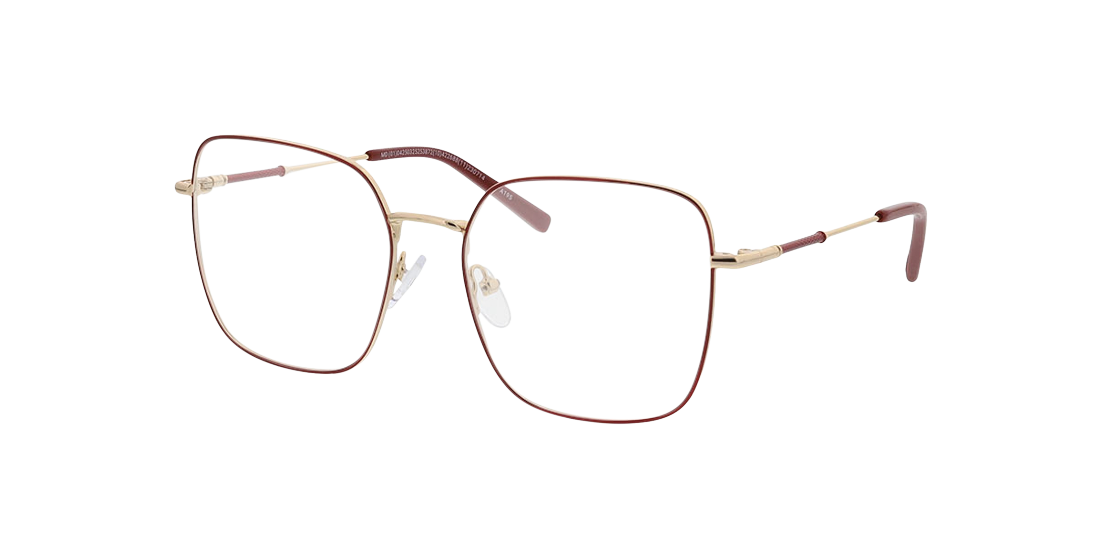 Tribeca Goud  &  bordeauxroodbo MetaalEyeglass Frames van B24, Hoekweergave
