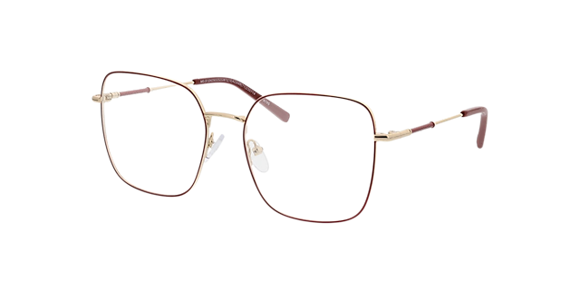 Tribeca Goud  &  bordeauxroodbo MetaalEyeglass Frames van B24, Hoekweergave