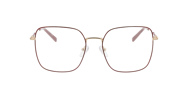 Tribeca Goud  &  bordeauxroodbo MetaalEyeglass Frames van B24, Vooraanzicht