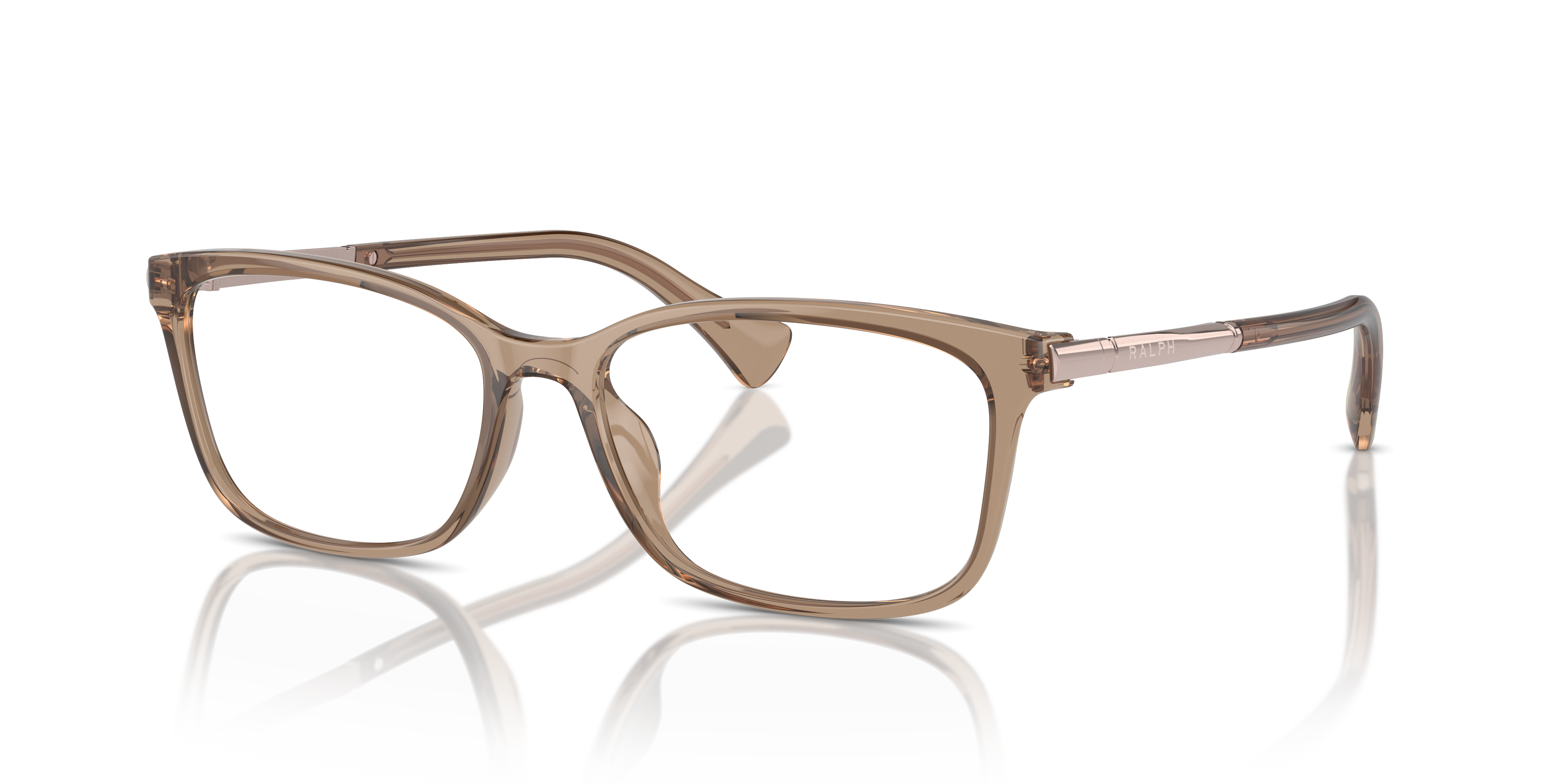 RA7160U Transparant Beige KunststofEyeglass Frames van B24, Hoekweergave