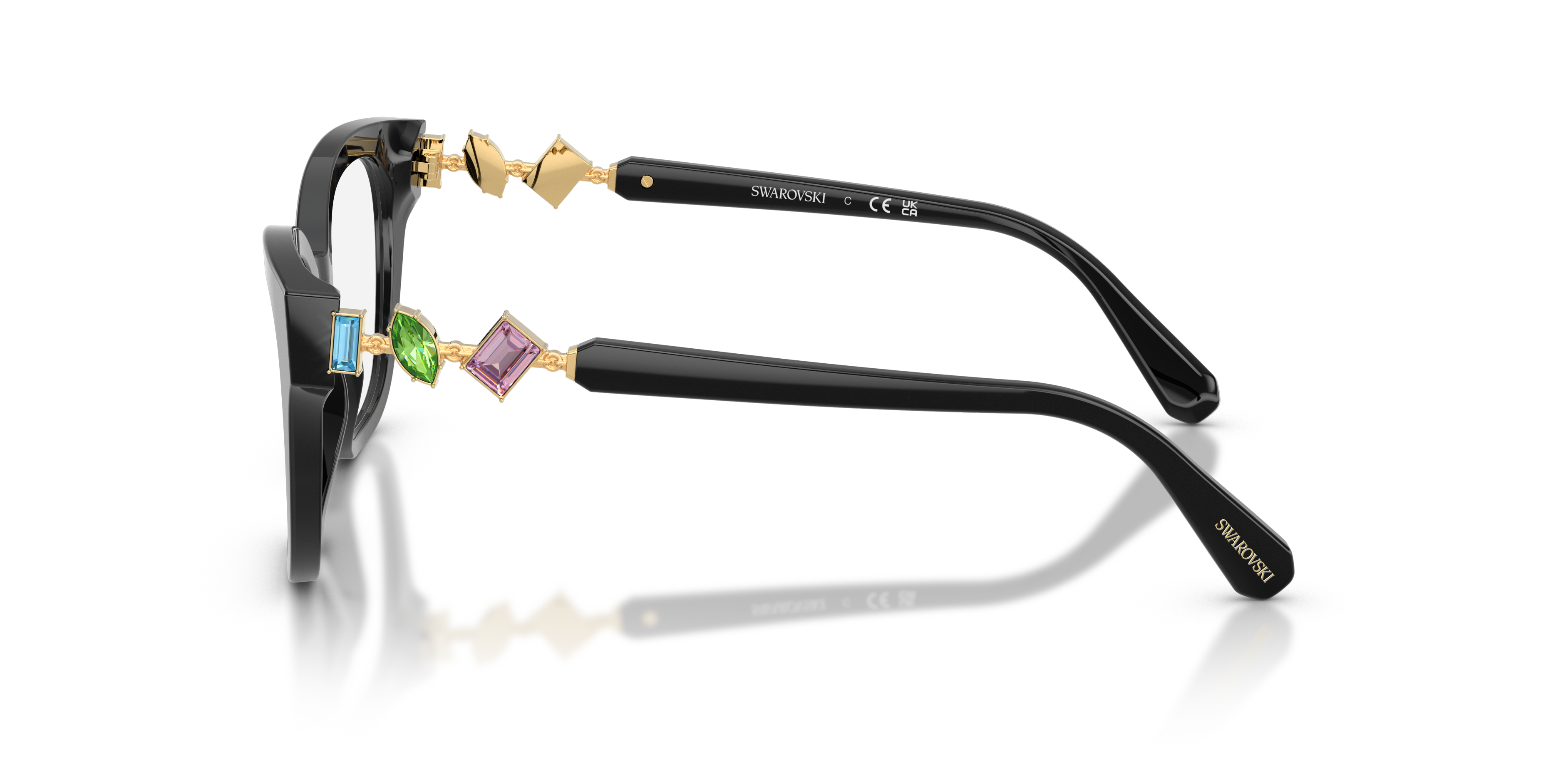 SK2048 Zwart AcetaatEyeglass Frames van B24, Zijaanzicht