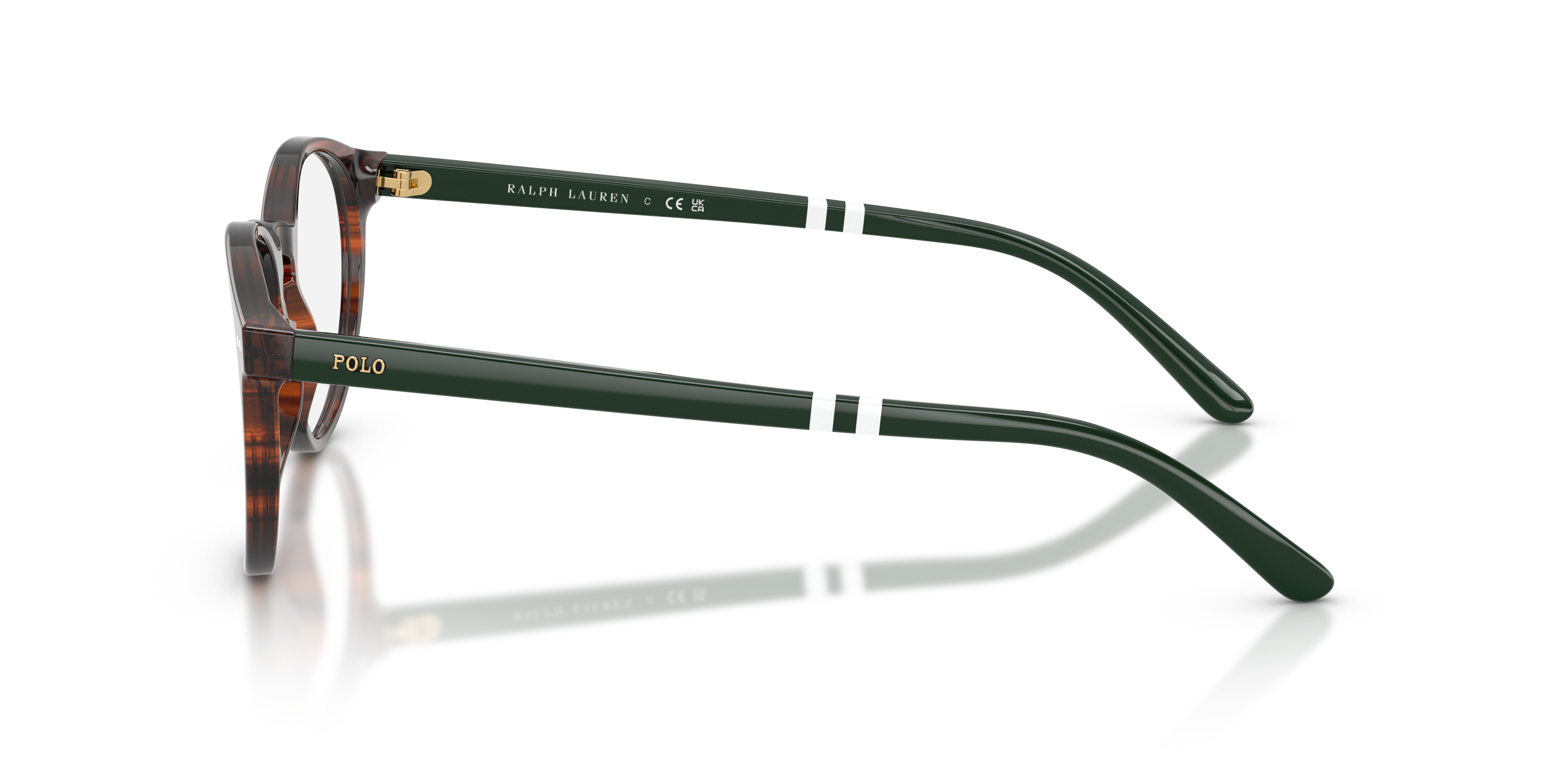 PH2297 Shiny Striped Brown AcetatEyeglass Frames von B24, Seitenansicht