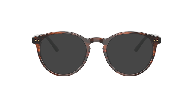 PH2297 Shiny Striped Brown AcetaatEyeglass Frames van B24, met getinte lenzen