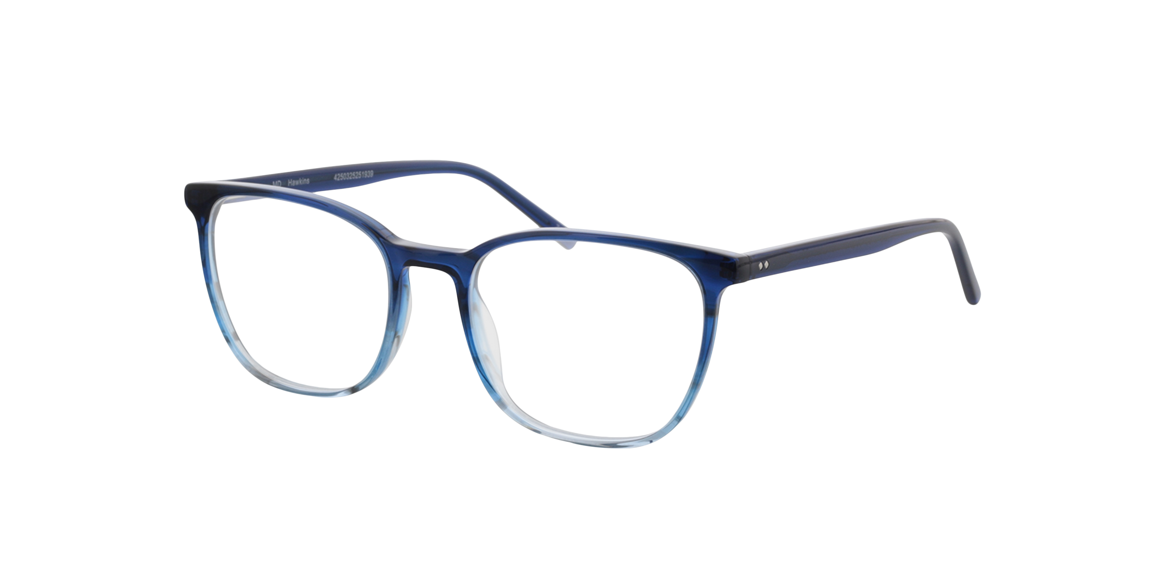 Hawkins Blauw hoorn gradiënt  &  blauw AcetaatEyeglass Frames van B24, Hoekweergave