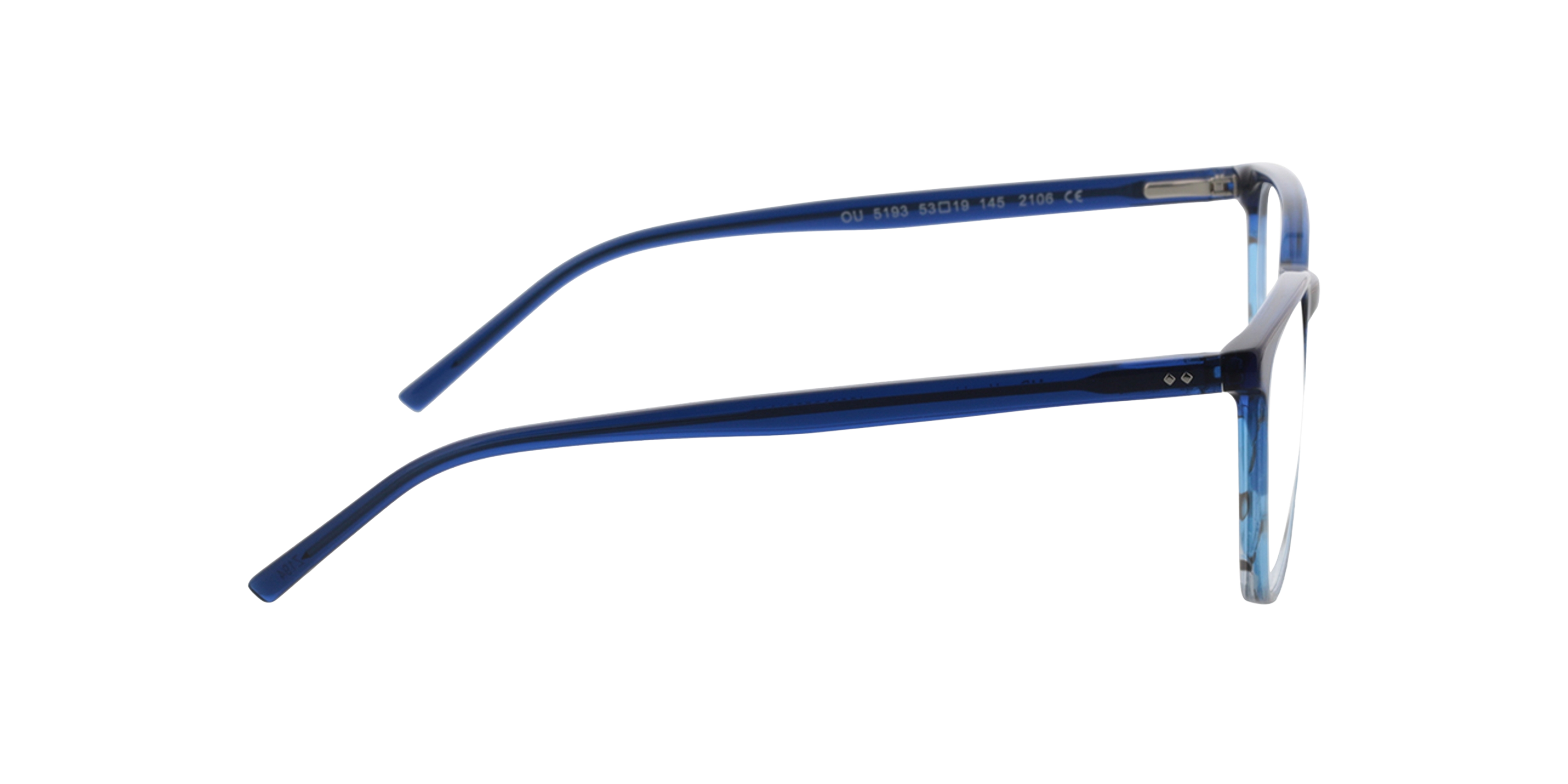 Hawkins Blauw hoorn gradiënt  &  blauw AcetaatEyeglass Frames van B24, Zijaanzicht