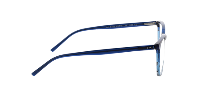 Hawkins Blauw hoorn gradiënt & blauw AcetaatEyeglass Frames van B24, Zijaanzicht