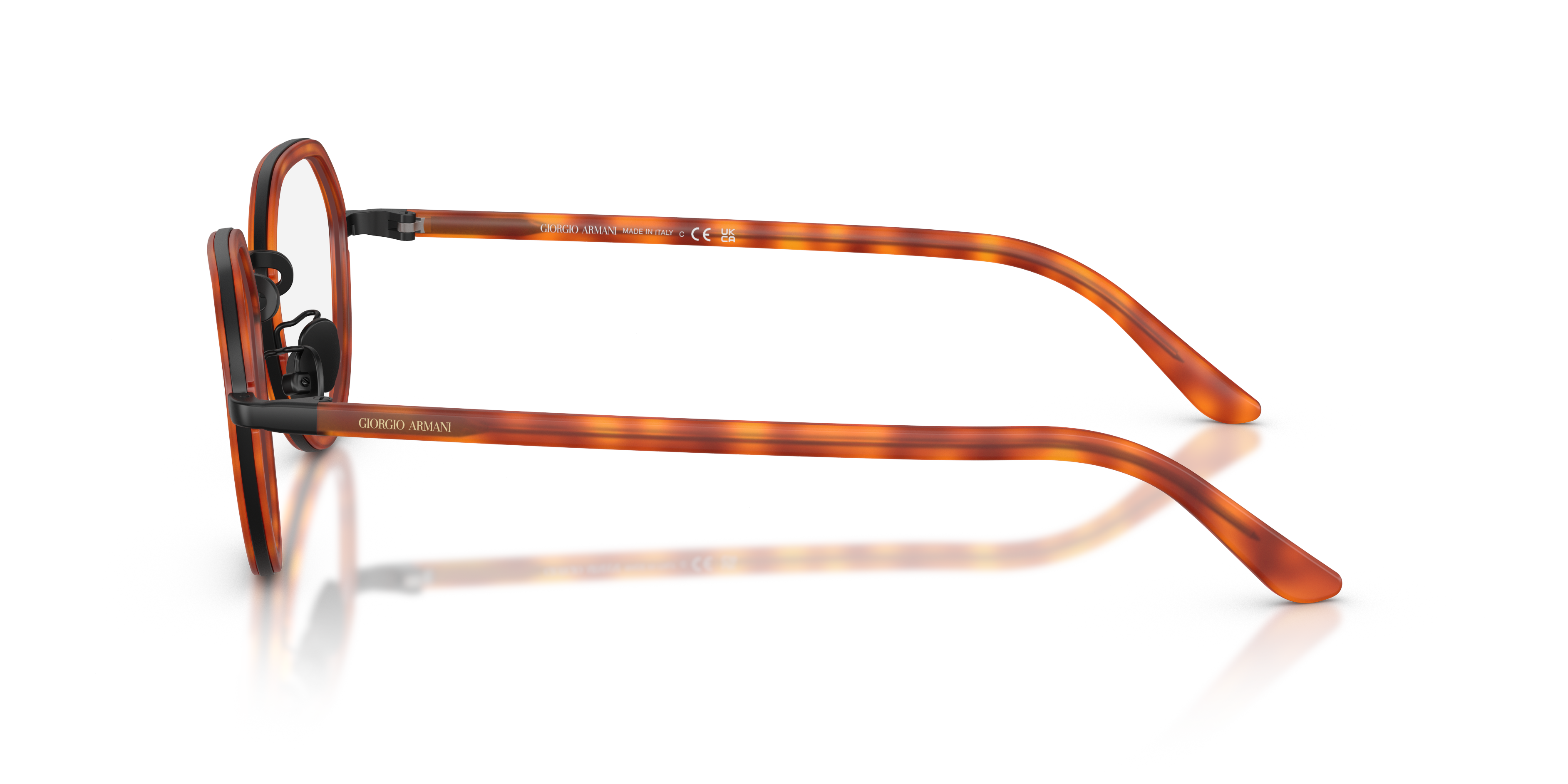 AR5167 Brown Turtle MetallEyeglass Frames von B24, Seitenansicht