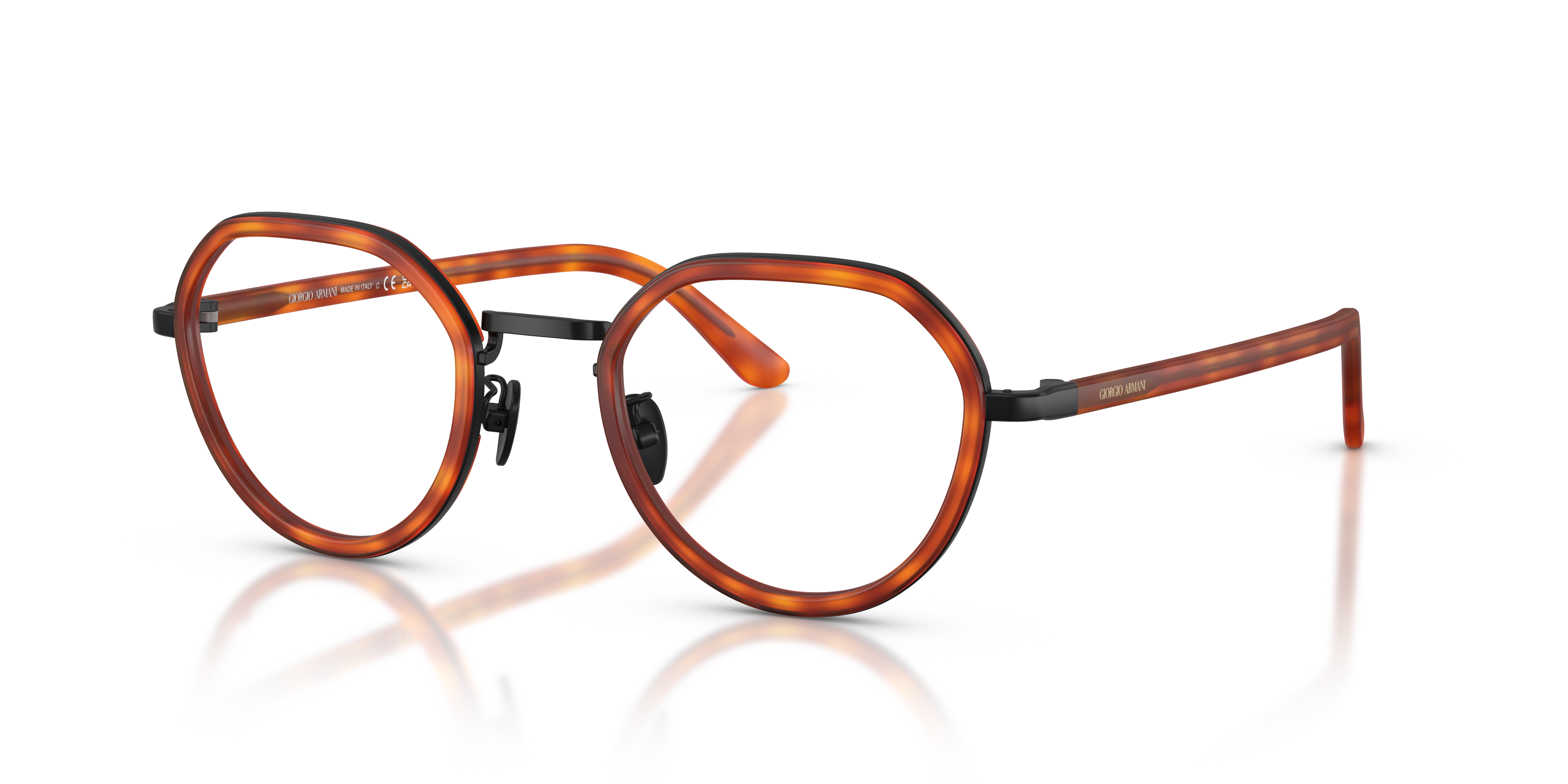 AR5167 Brown Turtle MetallEyeglass Frames von B24, Dreiviertelansicht