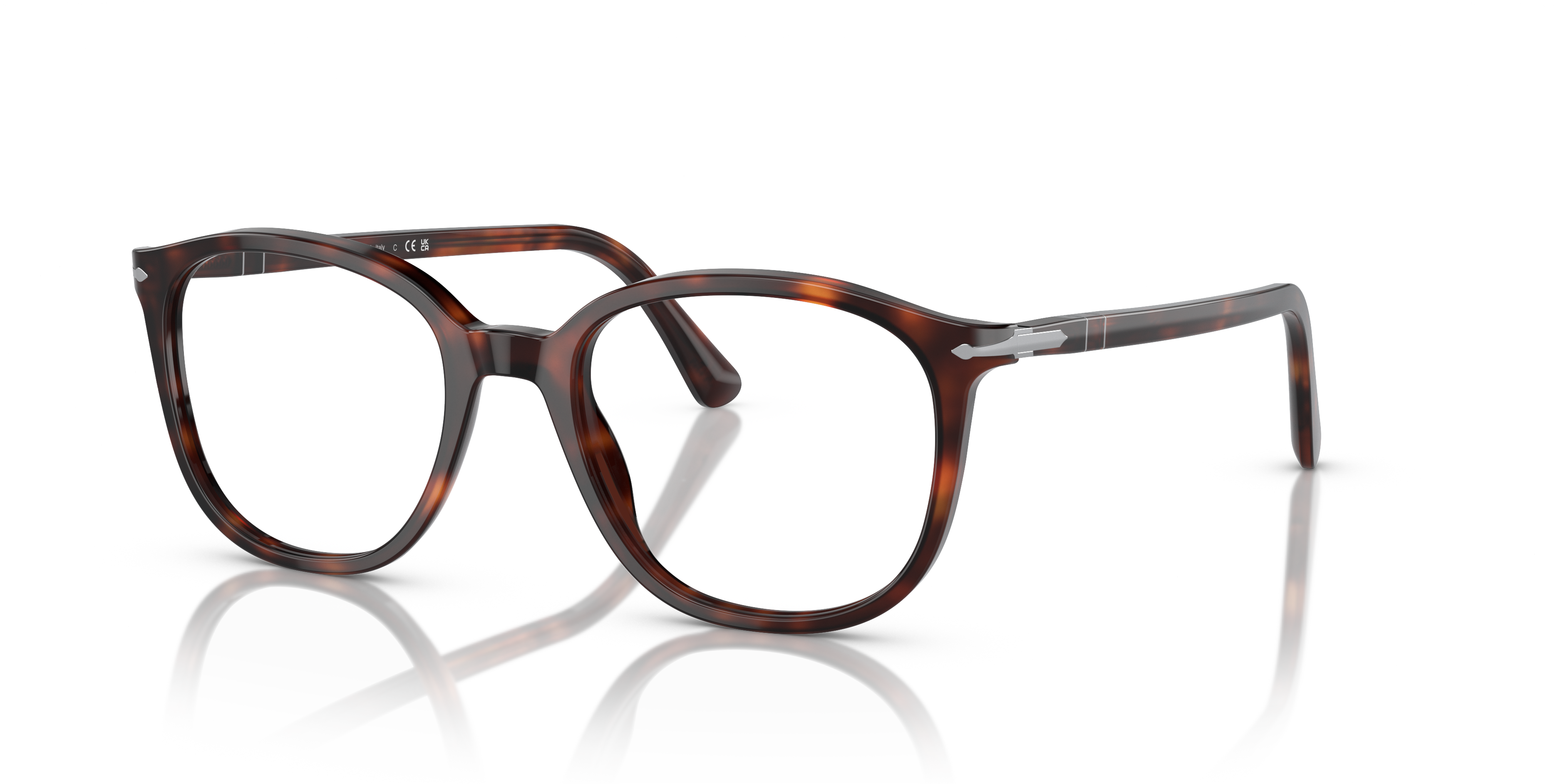 PO3317V Havana AcetatEyeglass Frames von B24, Dreiviertelansicht