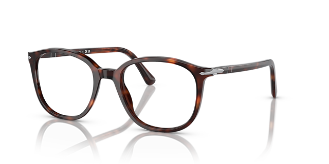 PO3317V Havana AcetaatEyeglass Frames van B24, Hoekweergave
