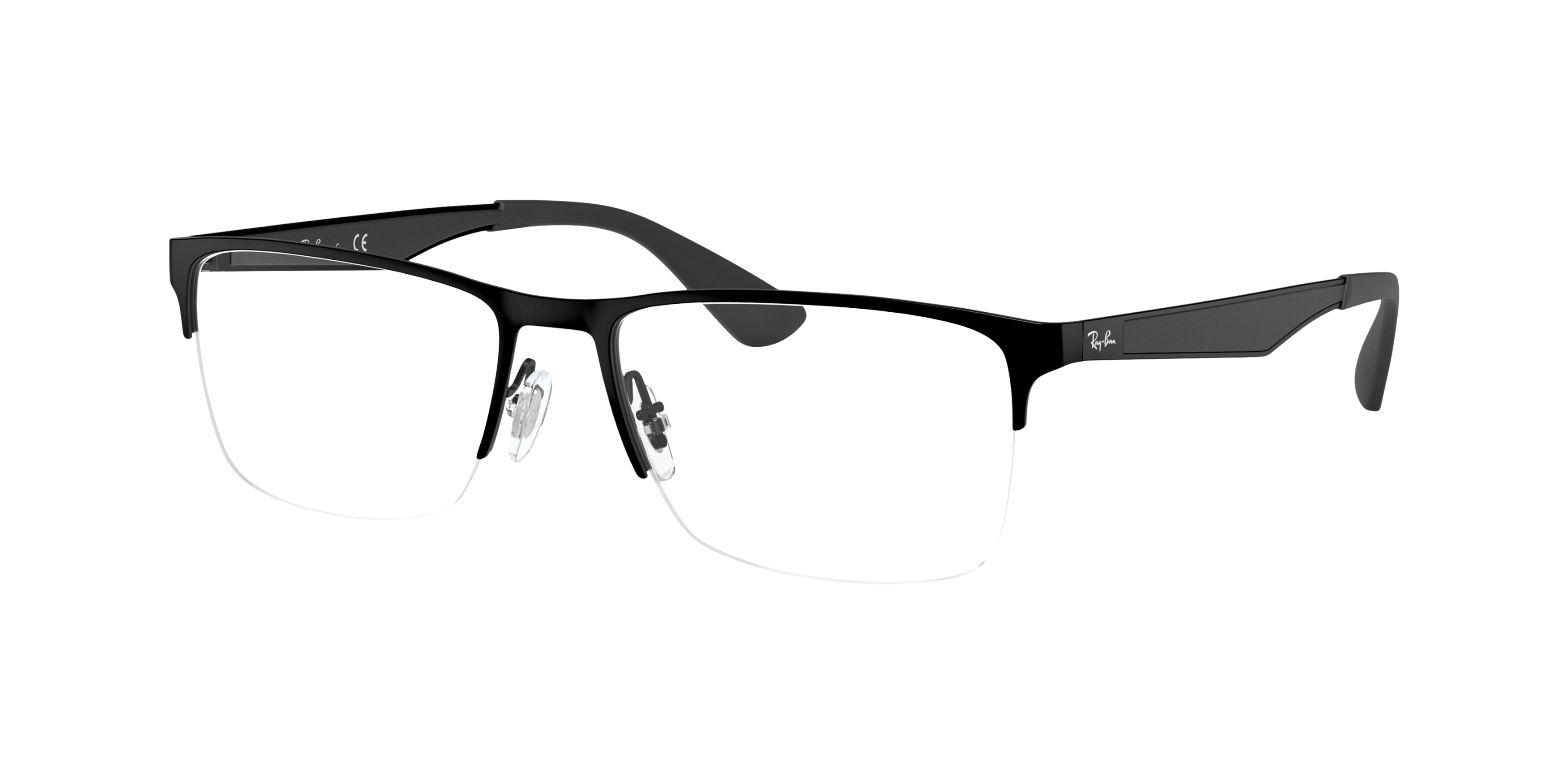 RB6335 Schwarz MetallEyeglass Frames von B24, Dreiviertelansicht