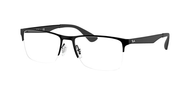 RB6335 Zwart MetaalEyeglass Frames van B24, Hoekweergave