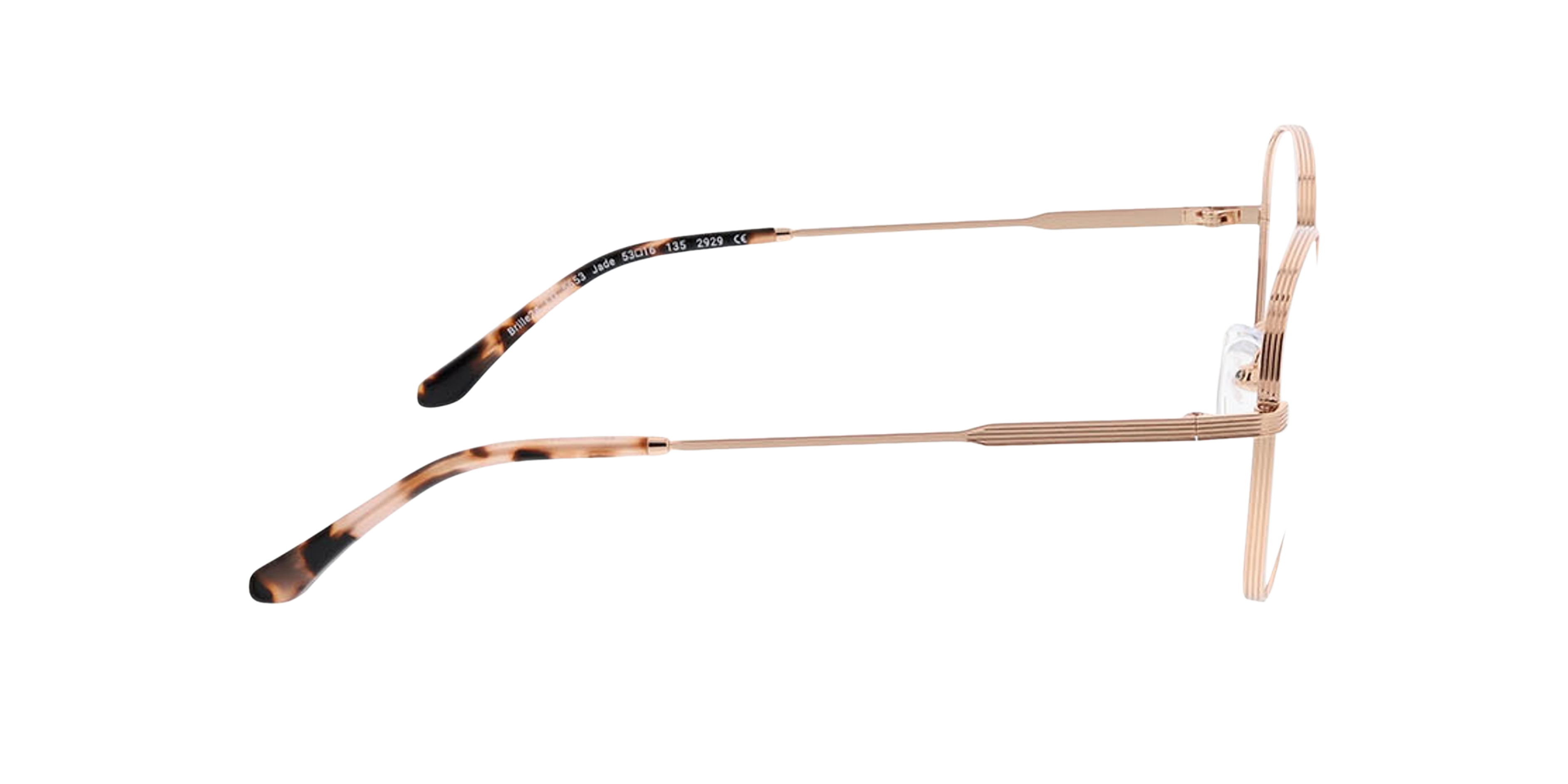 Jade Roze goud  &  roze Havana MetaalEyeglass Frames van B24, Zijaanzicht