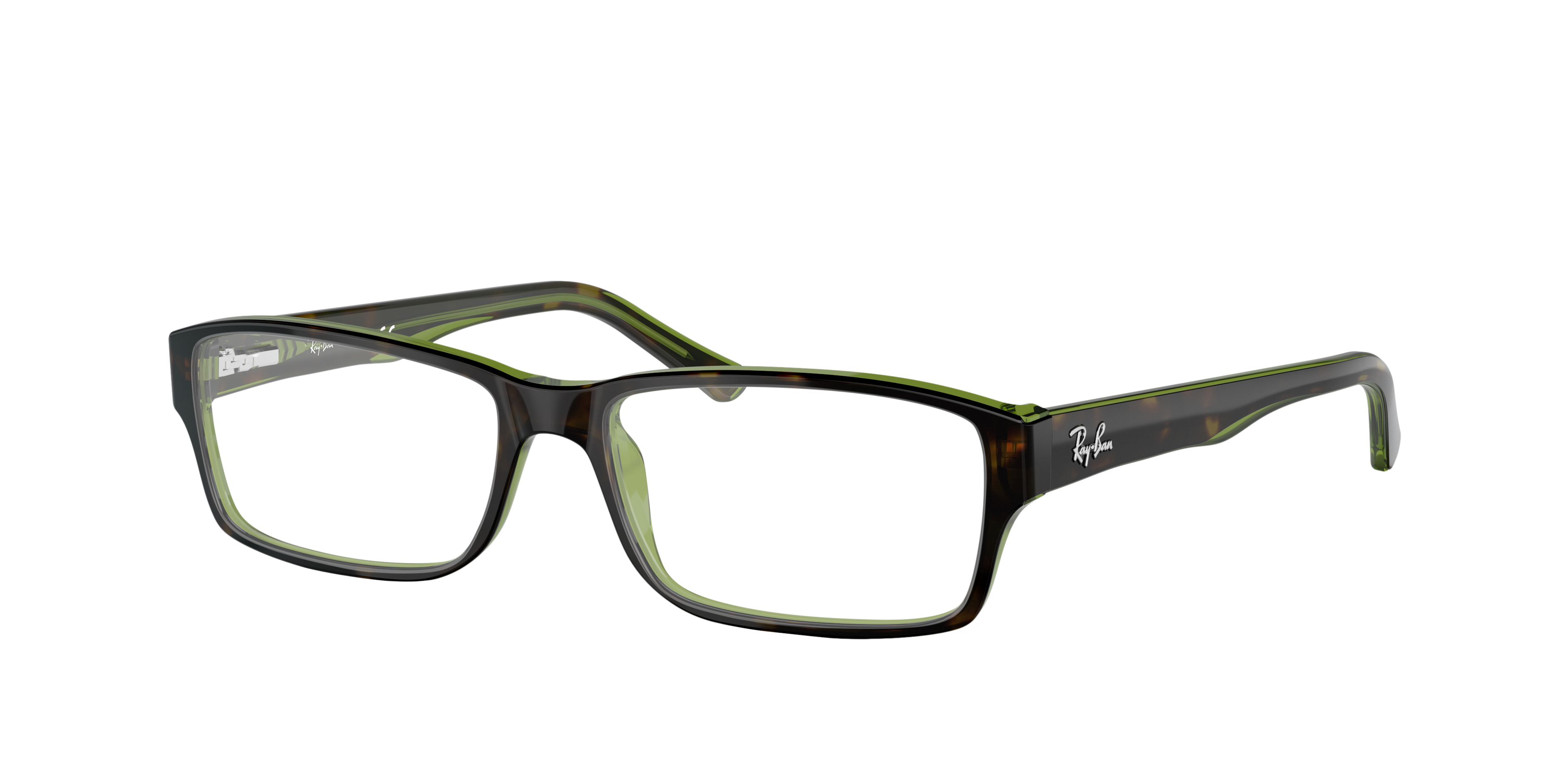 RB5169 Havana op groen AcetaatEyeglass Frames van B24, Hoekweergave