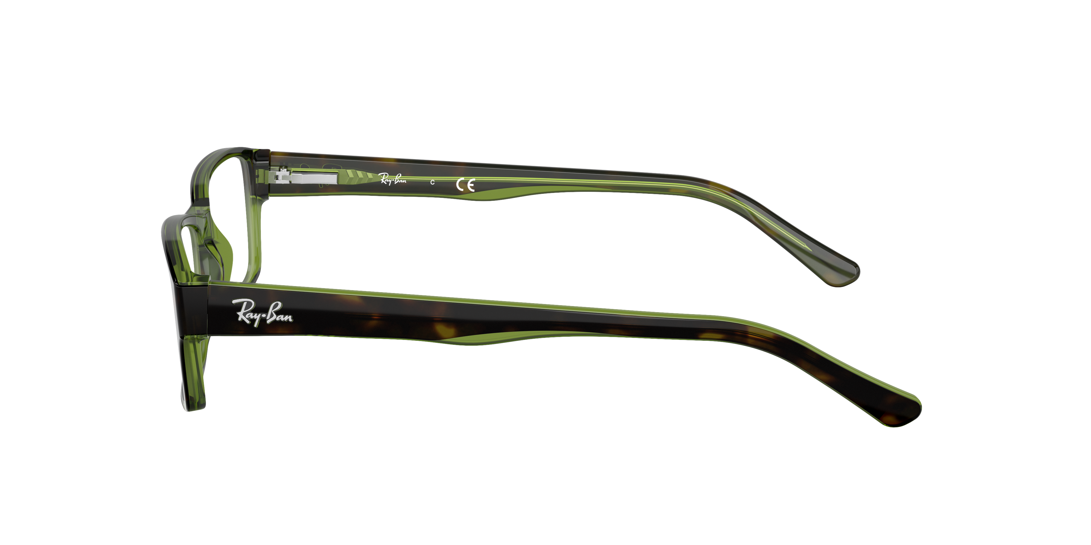 RB5169 Havana op groen AcetaatEyeglass Frames van B24, Zijaanzicht