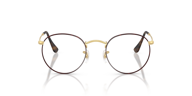 Round Metal Optics Matte Havana On Matte Arista Gold MetaalEyeglass Frames van B24, Vooraanzicht
