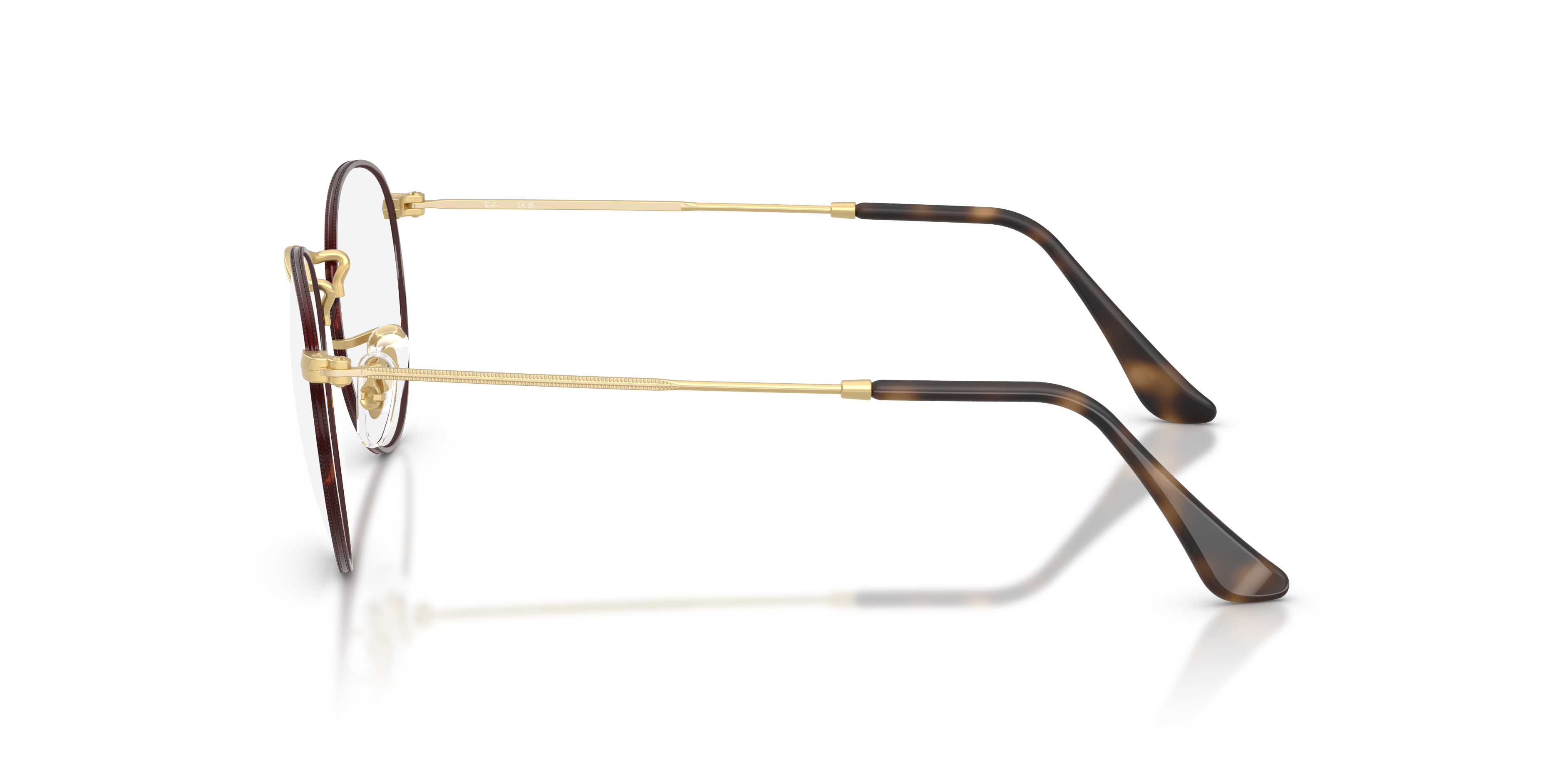 RB3447V Matte Havana On Matte Arista Gold MetaalEyeglass Frames van B24, Zijaanzicht