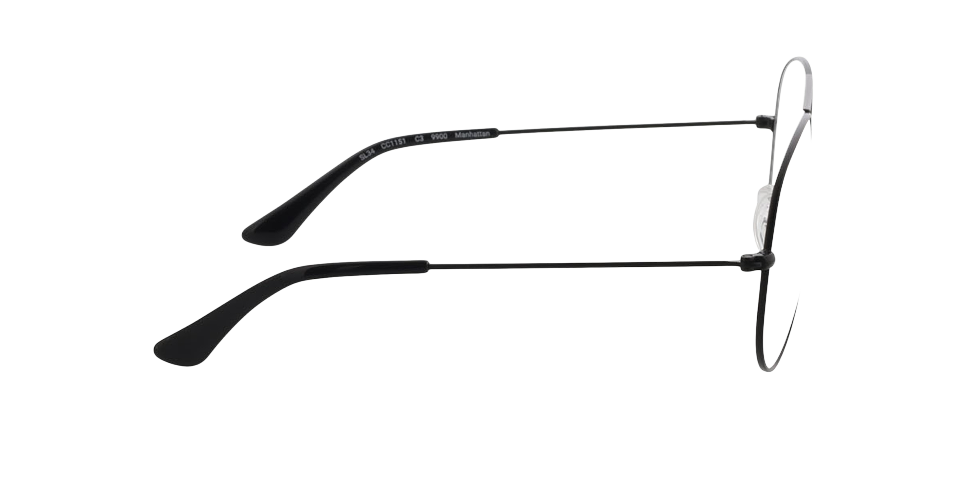 Manhattan Schwarz MetallEyeglass Frames von B24, Seitenansicht