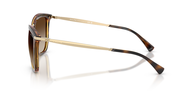 RA5245 Glanzend donker Havana KunststofSunglass Frames van B24, Zijaanzicht