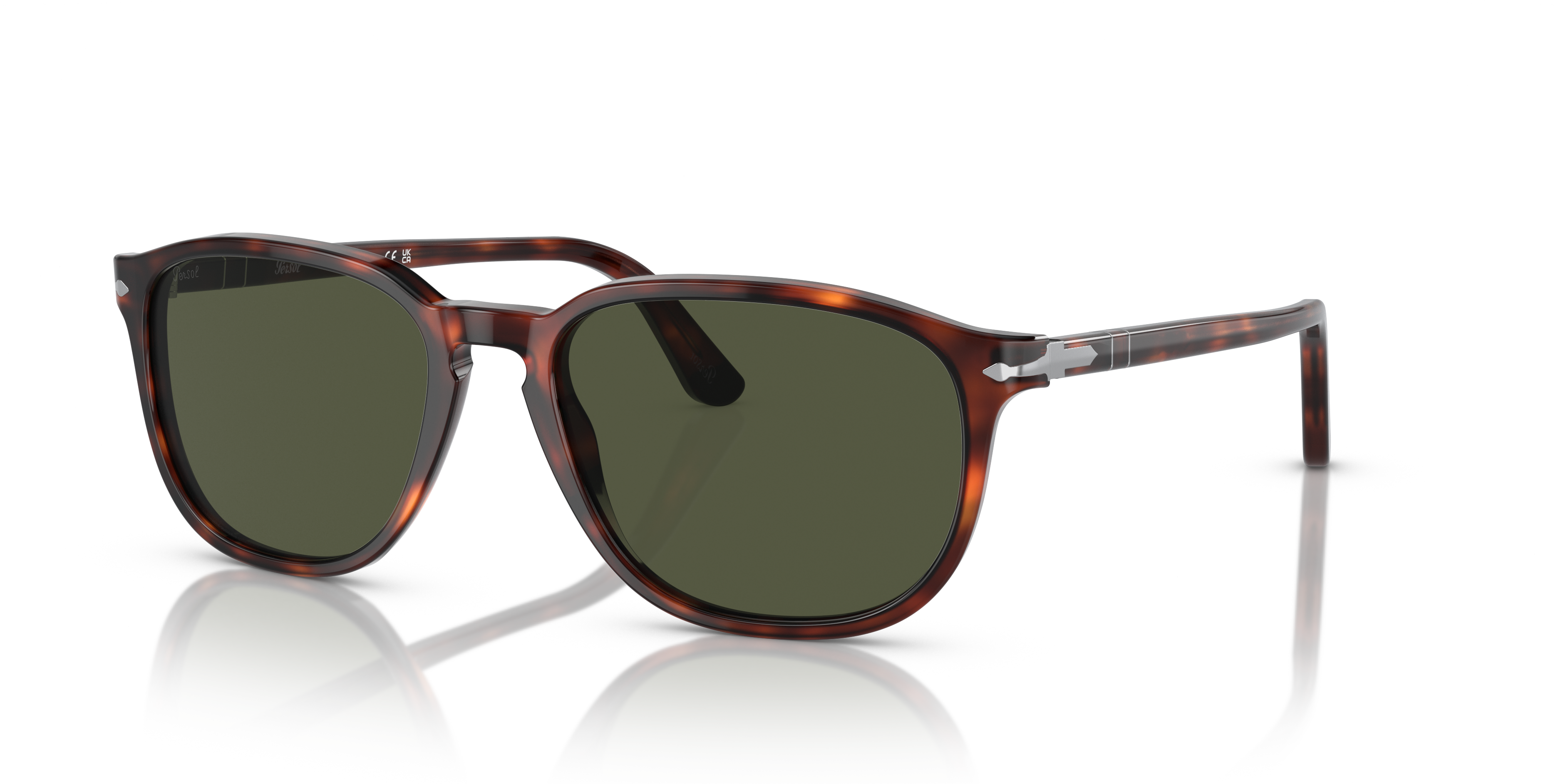 PO3019S Havana AcetaatSunglass Frames van B24, Hoekweergave