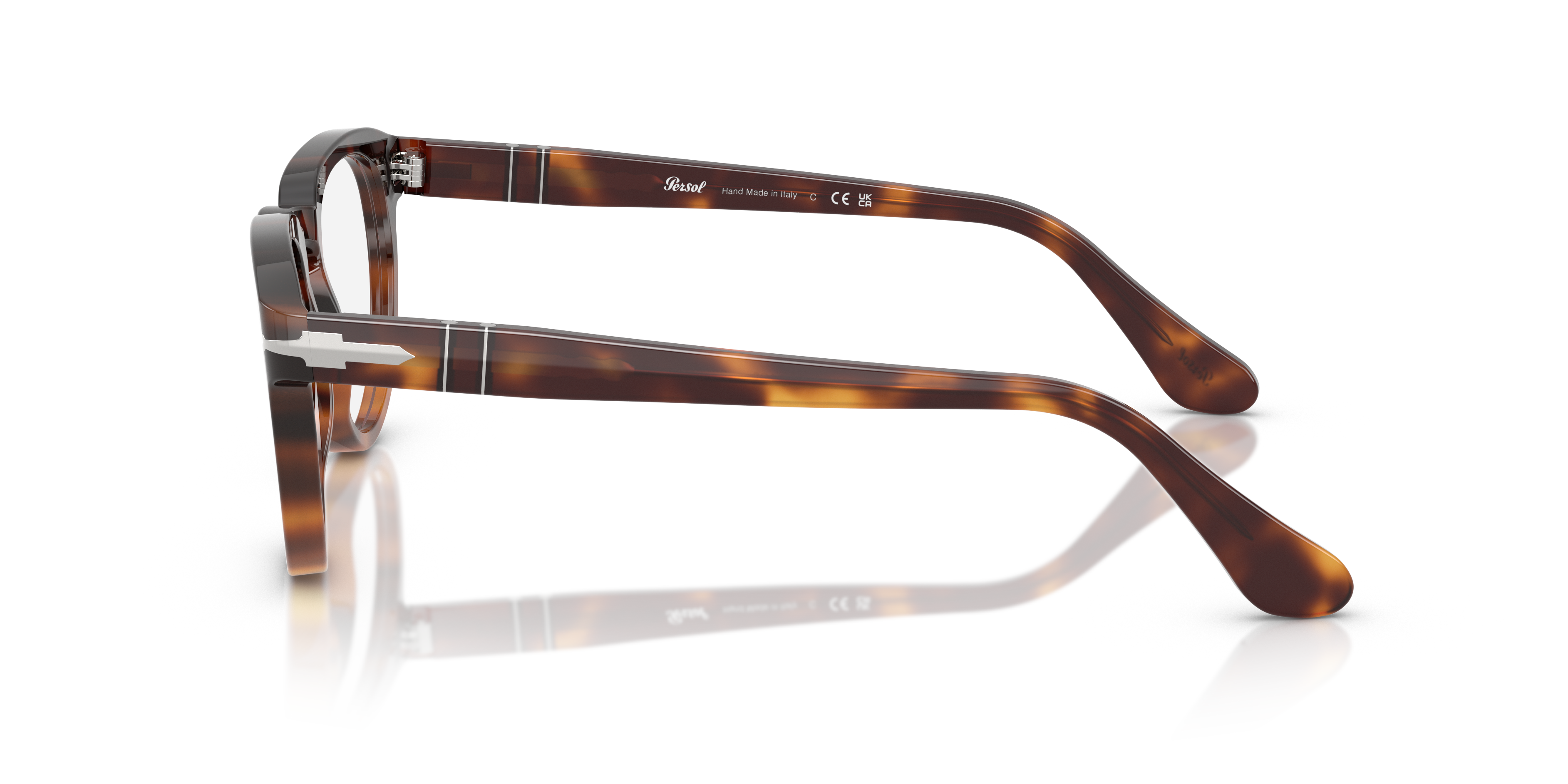 PO3377V Tortoise Dark Brown AcetaatEyeglass Frames van B24, Zijaanzicht