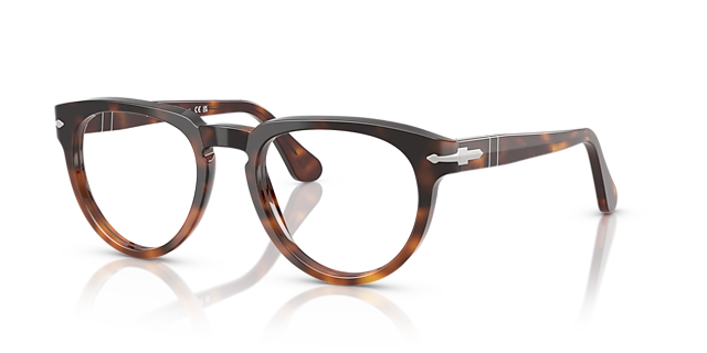 PO3377V Tortoise Dark Brown AcetaatEyeglass Frames van B24, Hoekweergave
