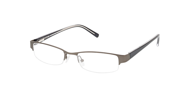 Norwich Antraciet  &  bruin MetaalEyeglass Frames van B24, Hoekweergave