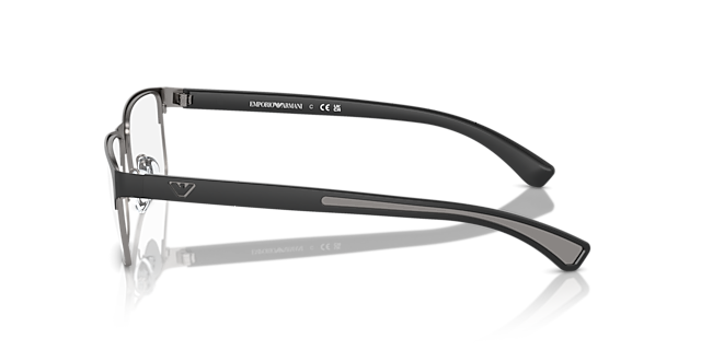 EA1052 Rubber zwart en staalgrijs MetaalEyeglass Frames van B24, Zijaanzicht