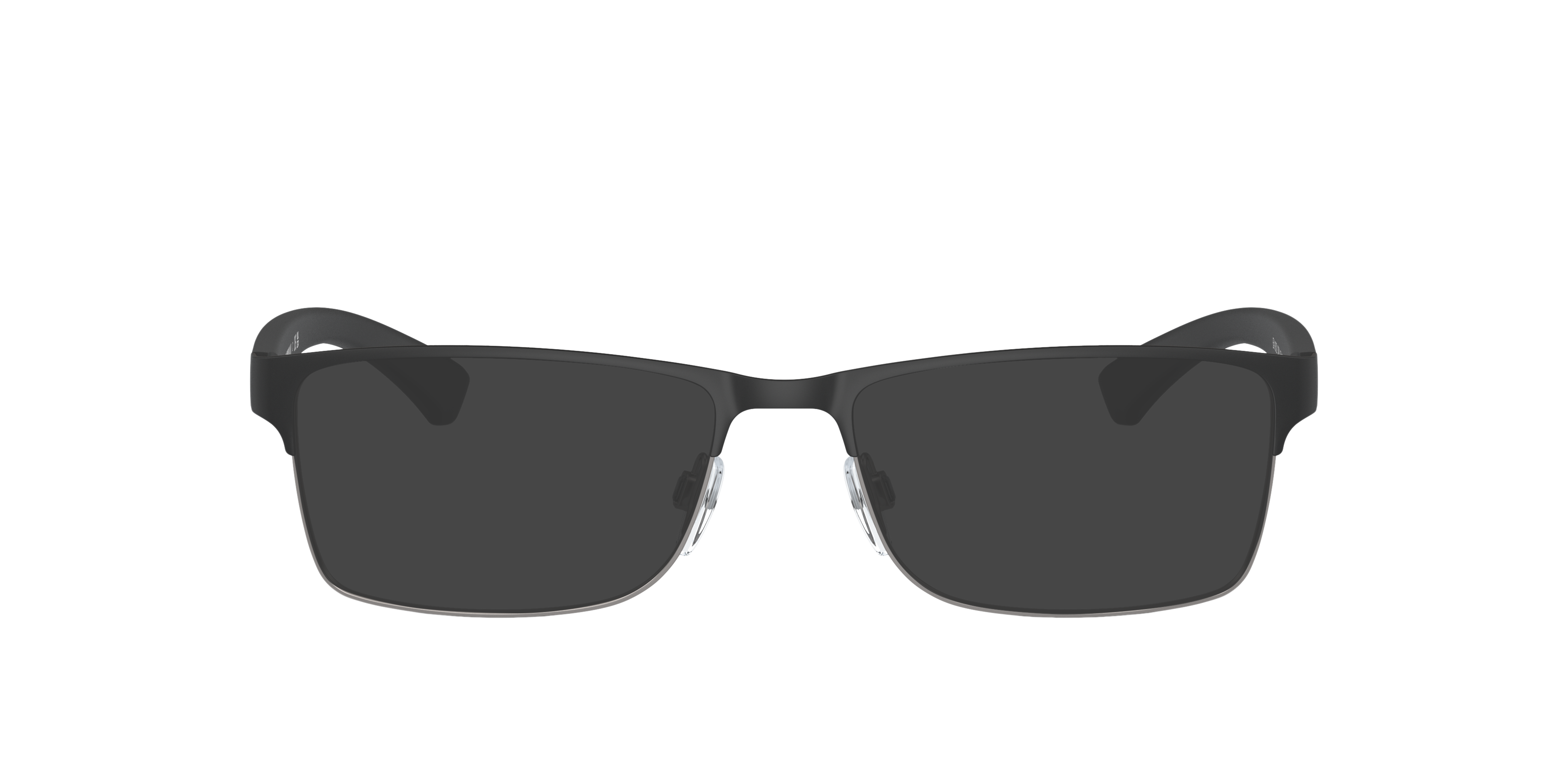 EA1052 Gummi Schwarz & Gunmetal MetallEyeglass Frames von B24, mit getönten Gläsern