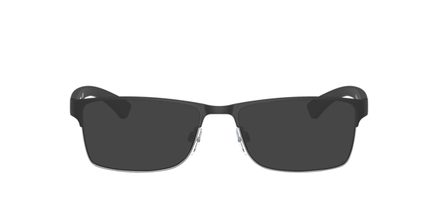 EA1052 Rubber zwart en staalgrijs MetaalEyeglass Frames van B24, met getinte lenzen