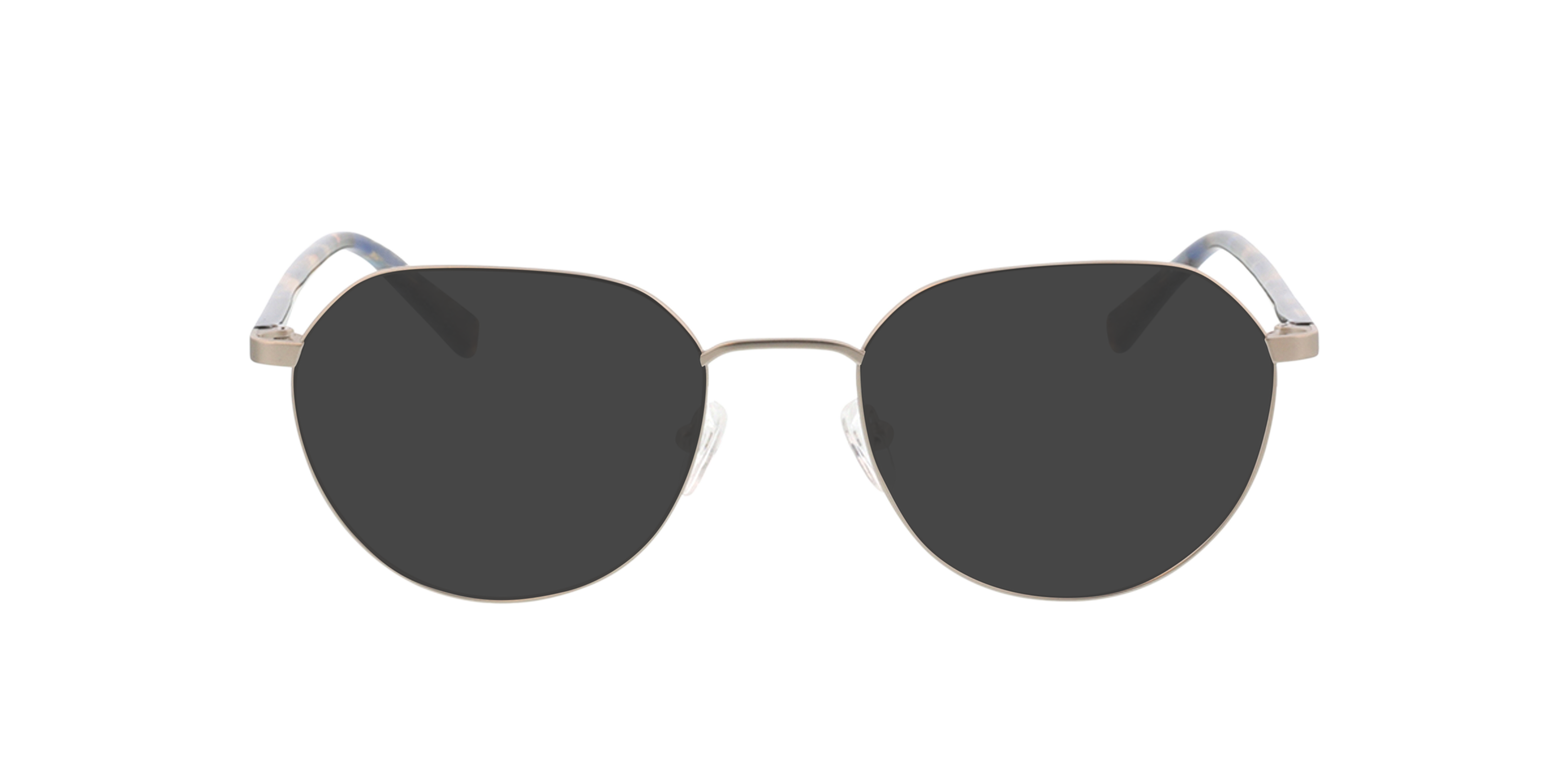 Eos Zilver  &  blauw Havana MetaalEyeglass Frames van B24, met getinte lenzen