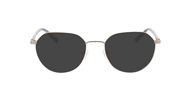 Eos Zilver  &  blauw Havana MetaalEyeglass Frames van B24, met getinte lenzen