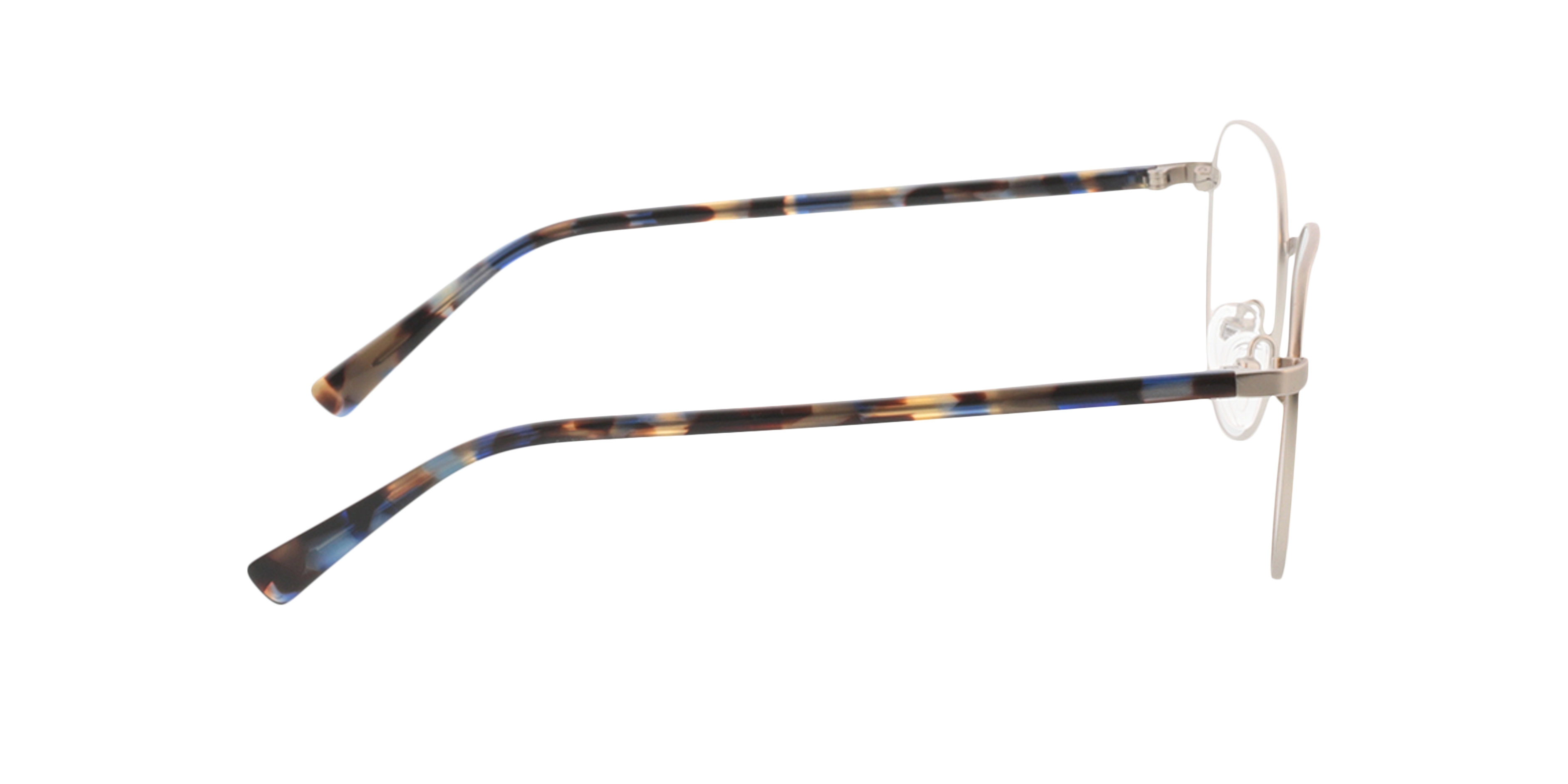 Eos Zilver  &  blauw Havana MetaalEyeglass Frames van B24, Zijaanzicht