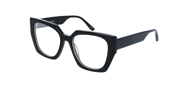 Regina Jet Black AcetatEyeglass Frames von B24, Dreiviertelansicht