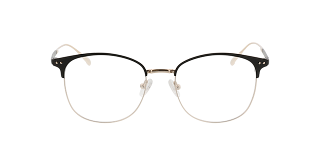 Hampton Zwart & goud MetaalEyeglass Frames van B24, Vooraanzicht