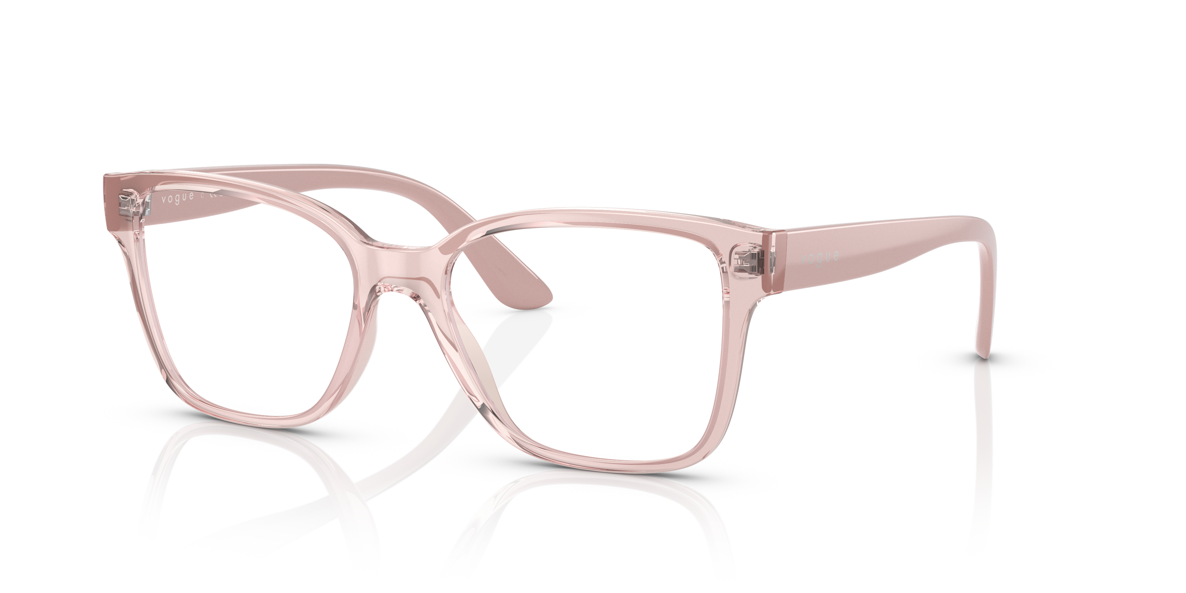 VO5452 Pink transparent KunststoffEyeglass Frames von B24, Dreiviertelansicht