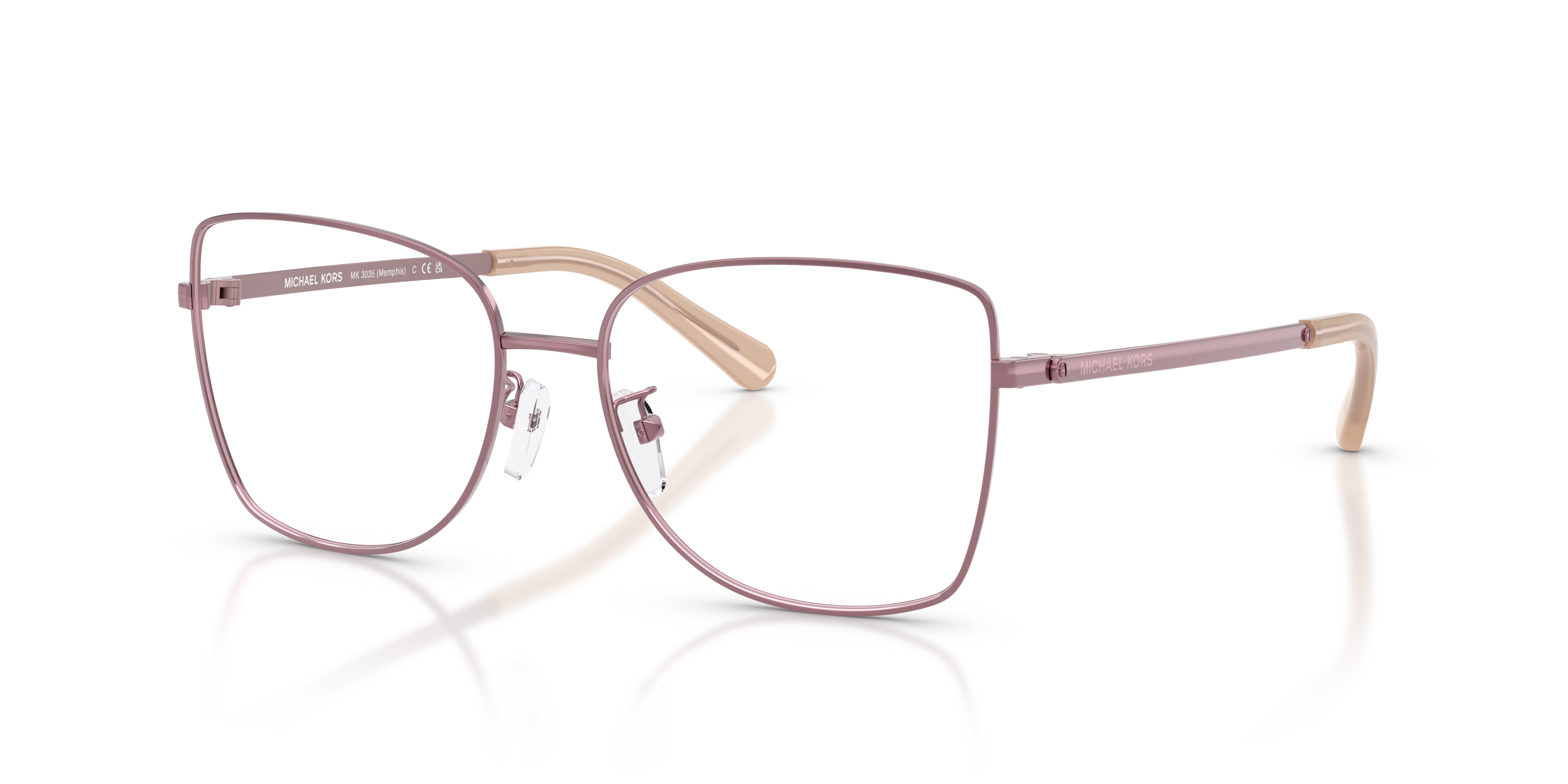 MK3035 Milky Lilac MetallEyeglass Frames von B24, Dreiviertelansicht