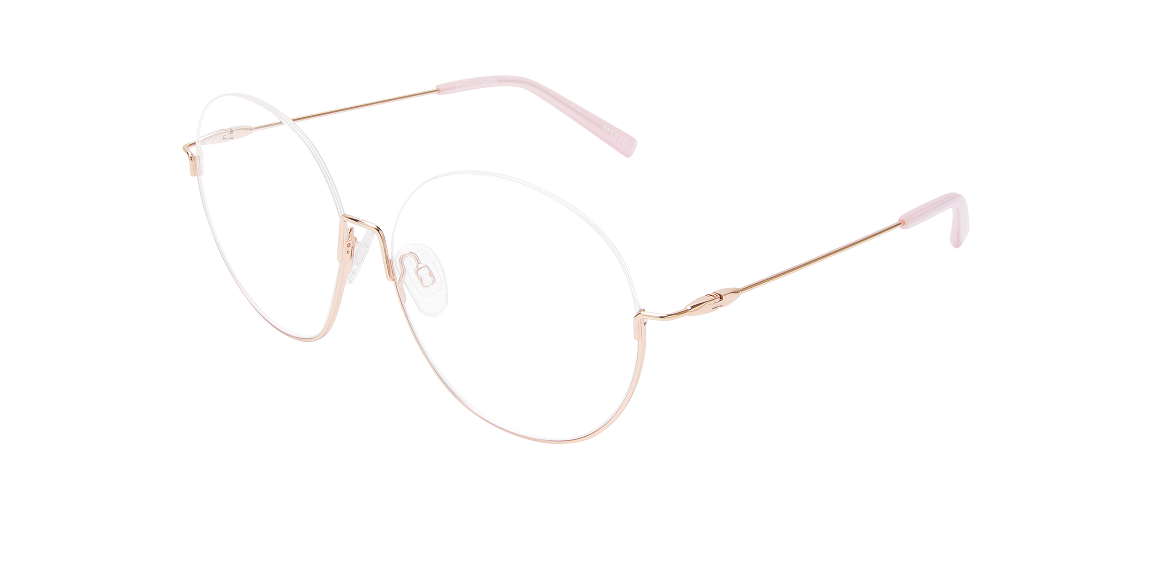 Orianna Rose Gold Metal MetaalEyeglass Frames van B24, Hoekweergave