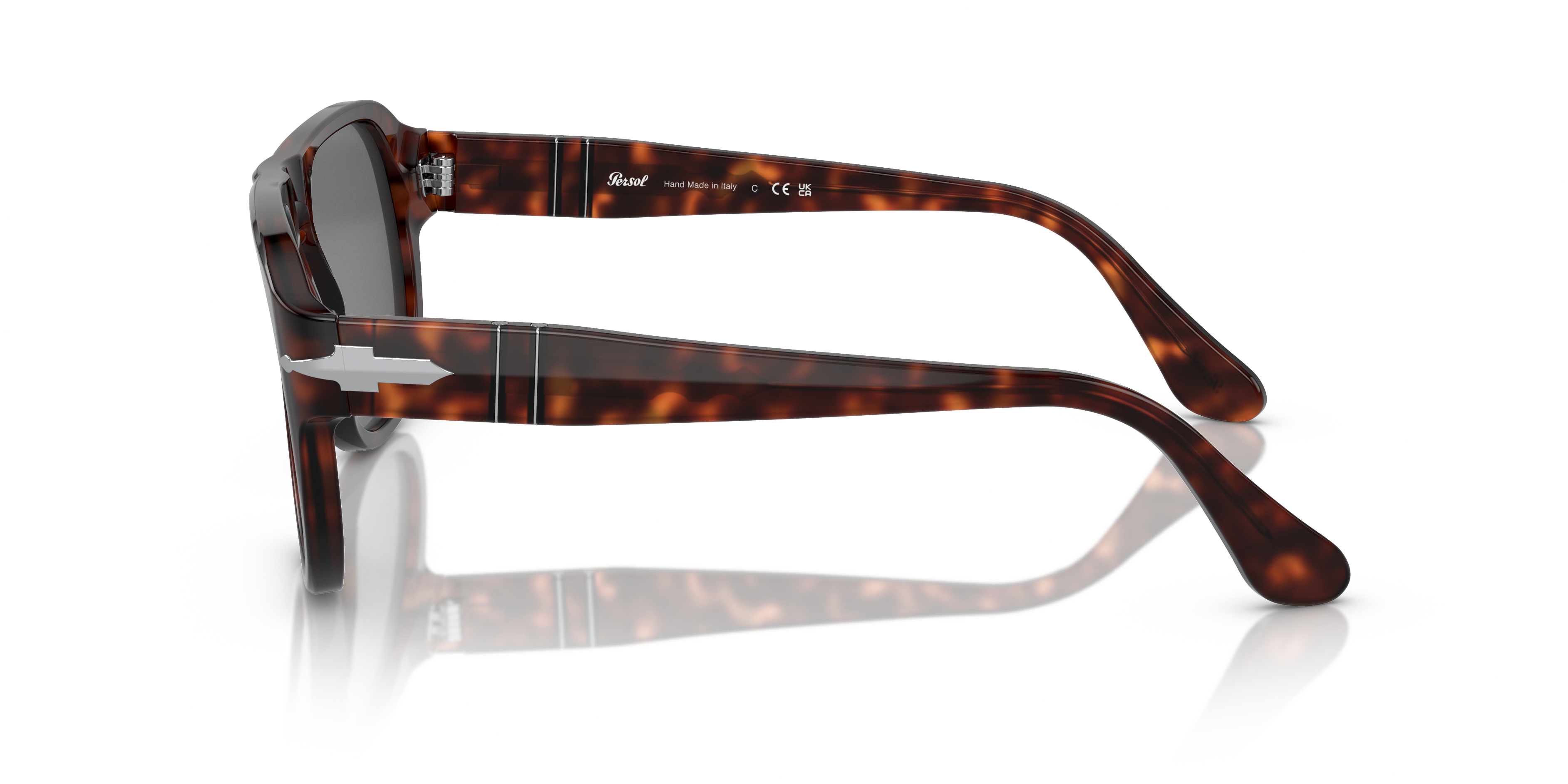 PO3310S Havana AcetaatSunglass Frames van B24, Zijaanzicht