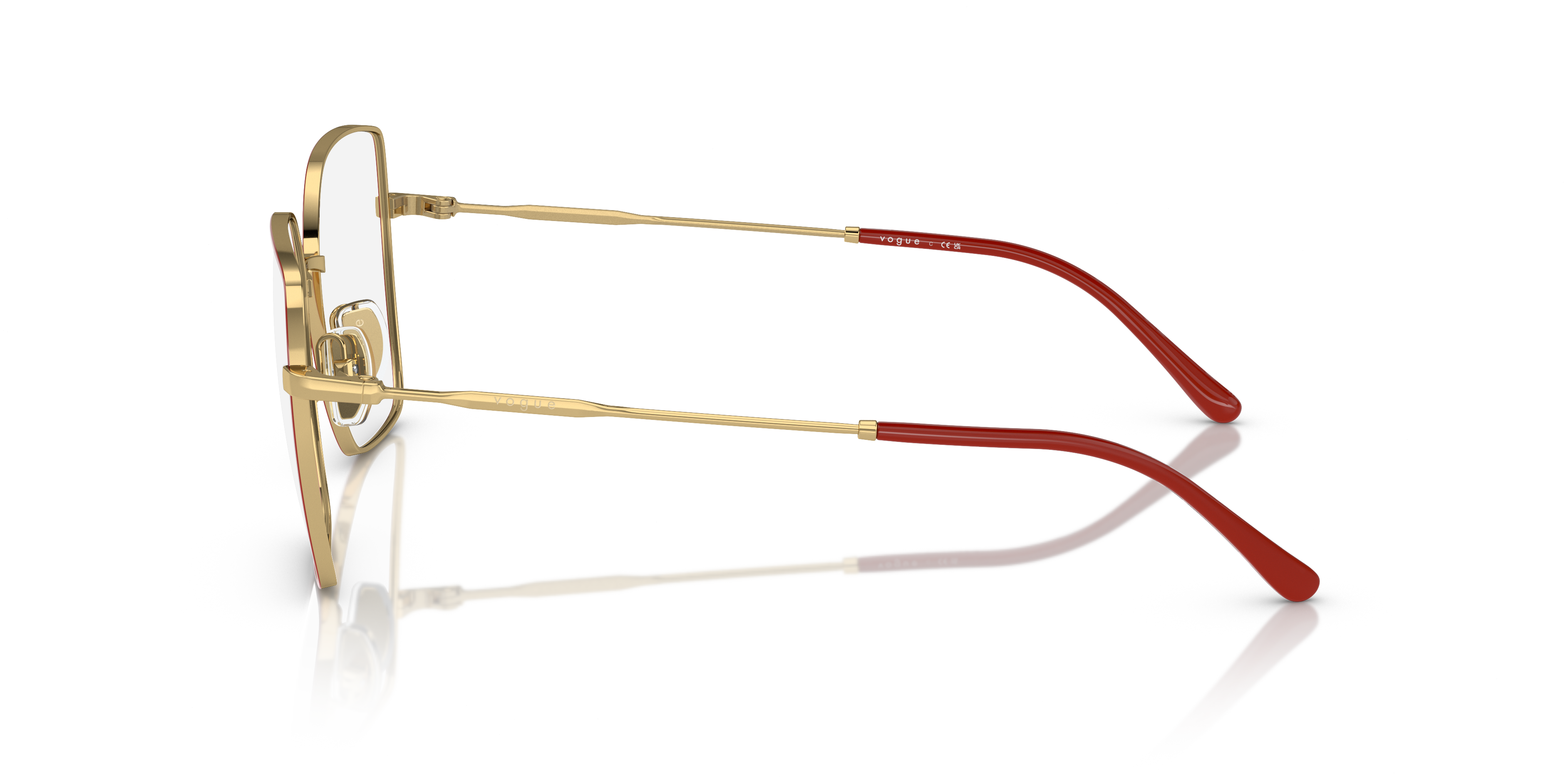 VO4274 Top rood & goud MetaalEyeglass Frames van B24, Zijaanzicht